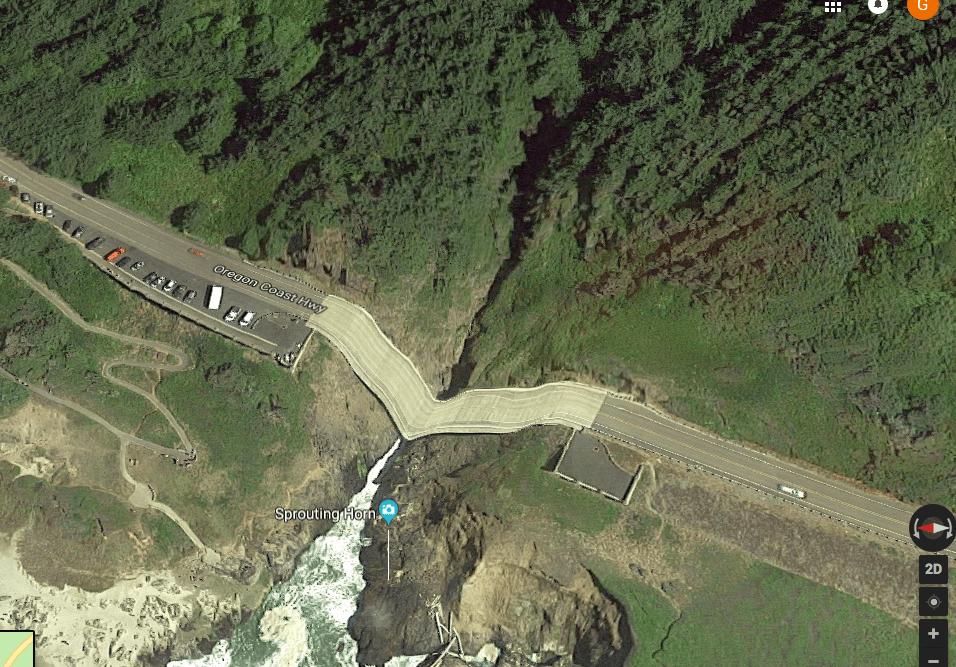 Highway 101 / Oregon Coast Highway turns into a ramp. r