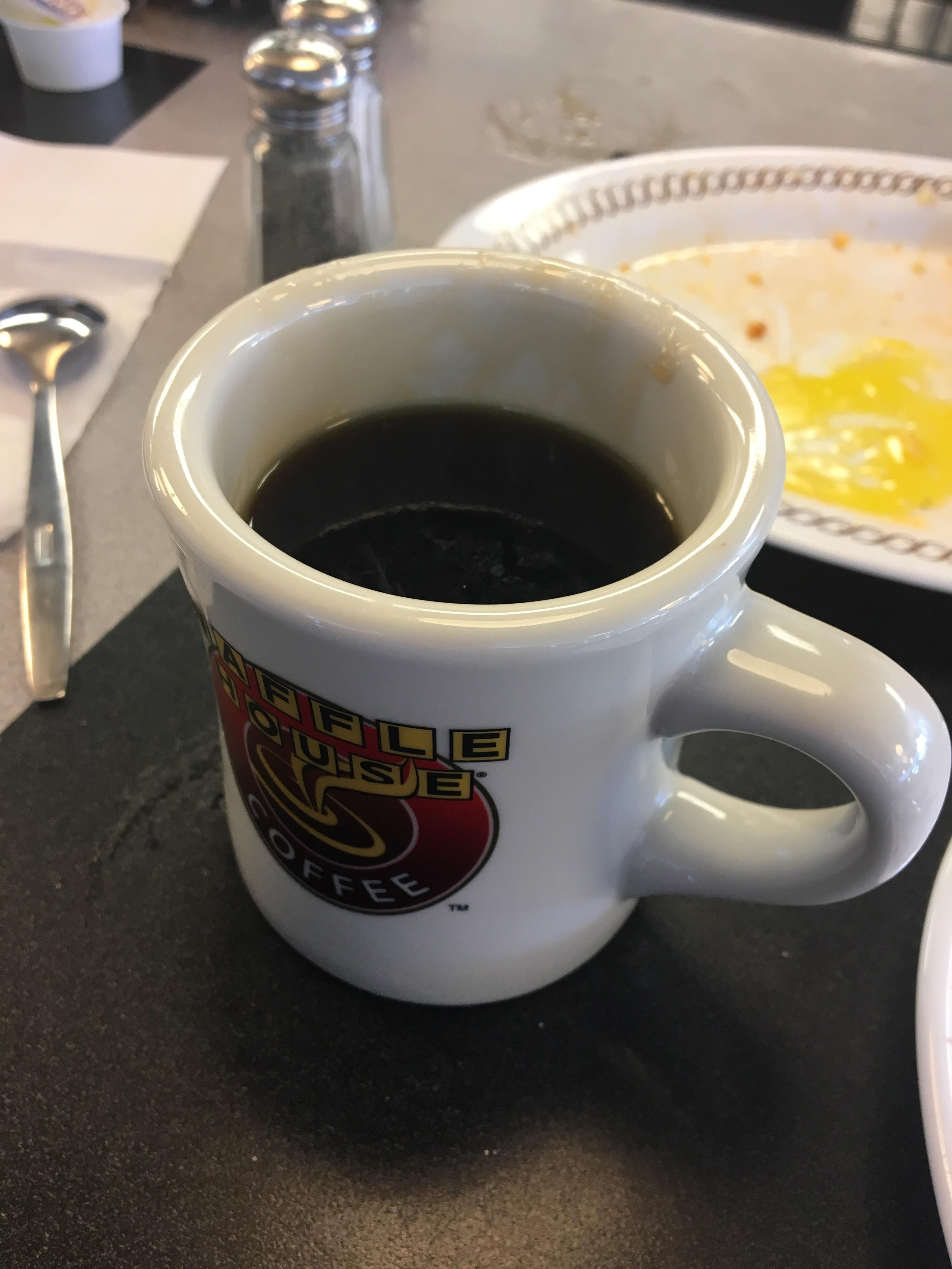 The Waffle House I ate at served their maple syrup in a coffee mug r