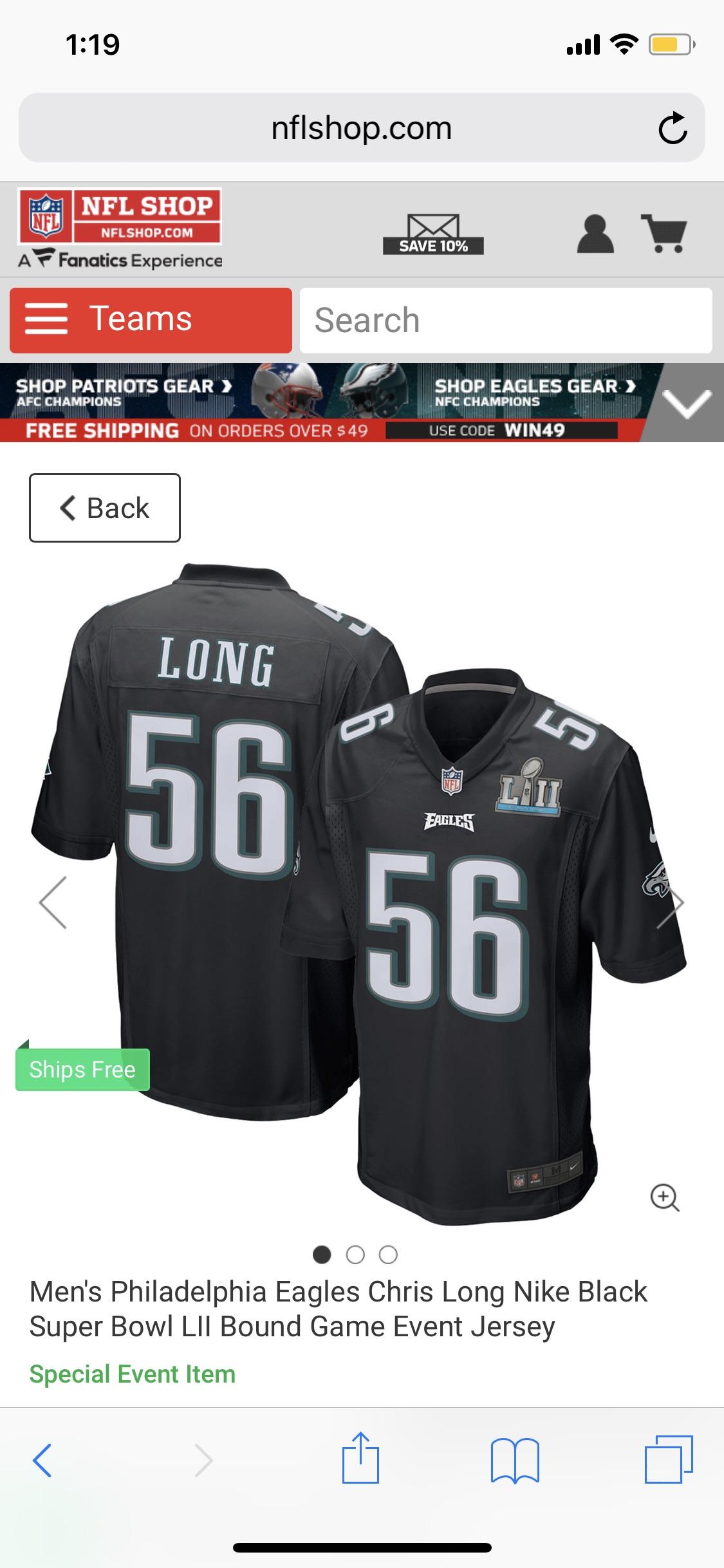 Why is NFL Shop selling mostly black Super Bowl jerseys when we are