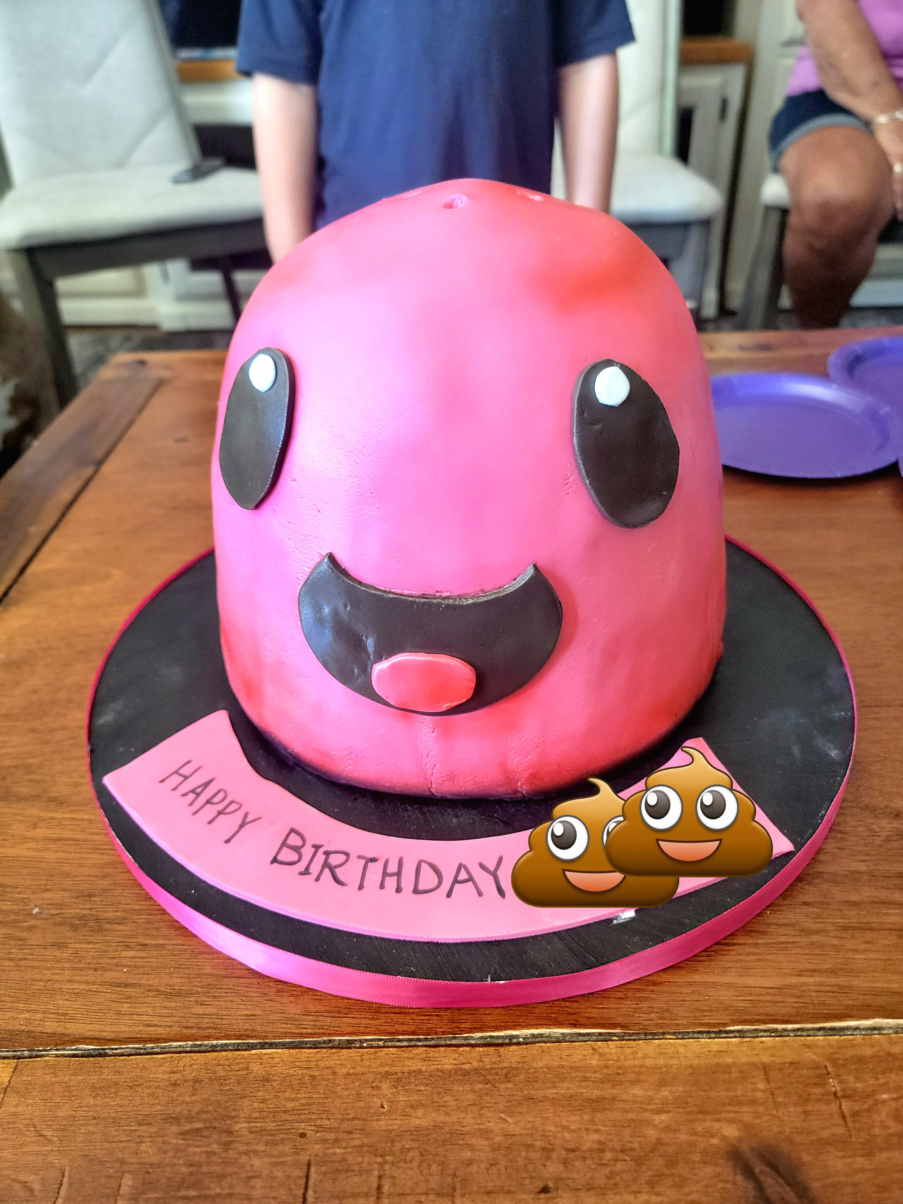 my son's Slime Rancher birthday cake, made by his aunt r/slimerancher
