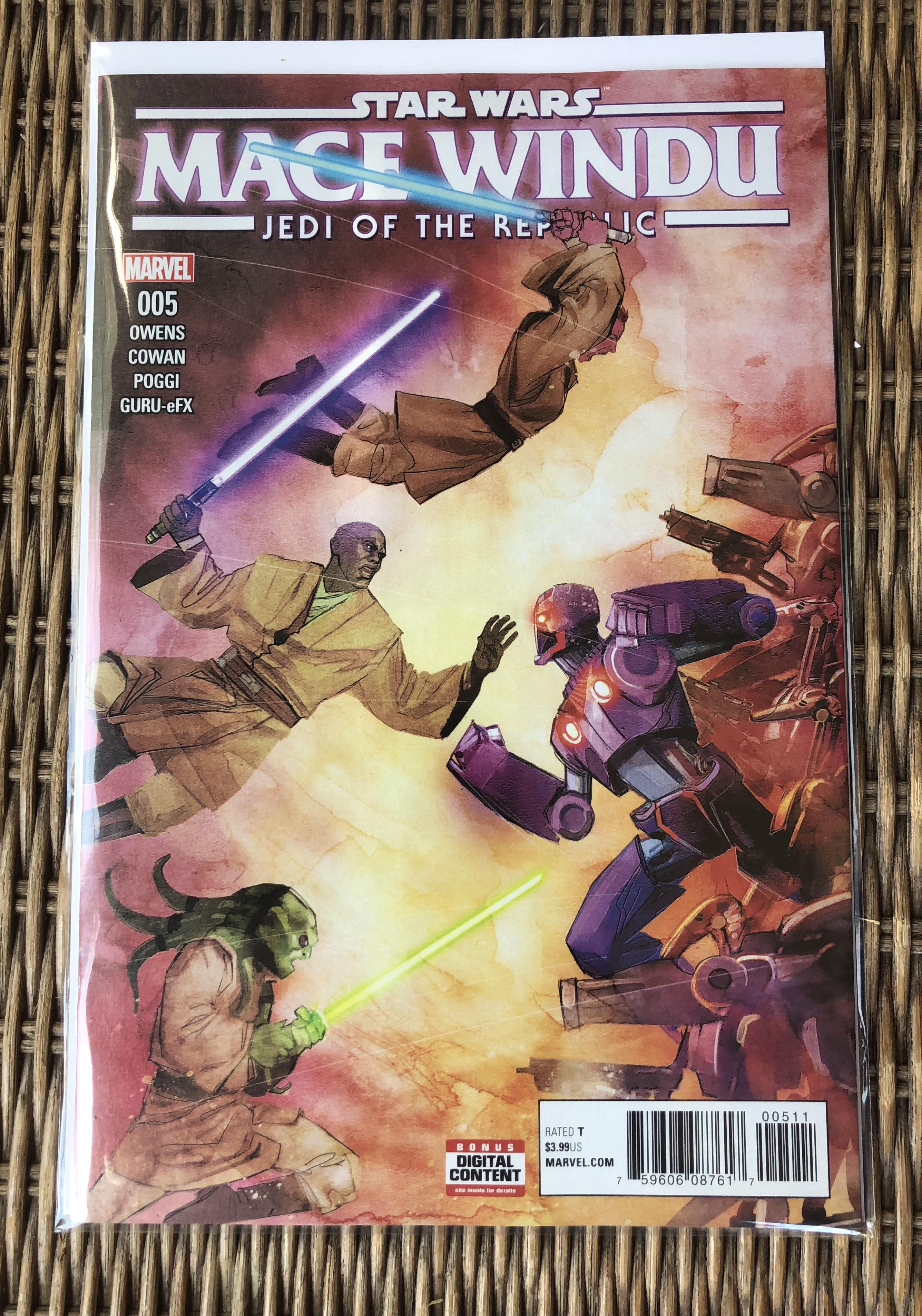 STAR WARS MACE WINDU 1st app Ahsoka Tano in Marvel Comics 2/2018 r