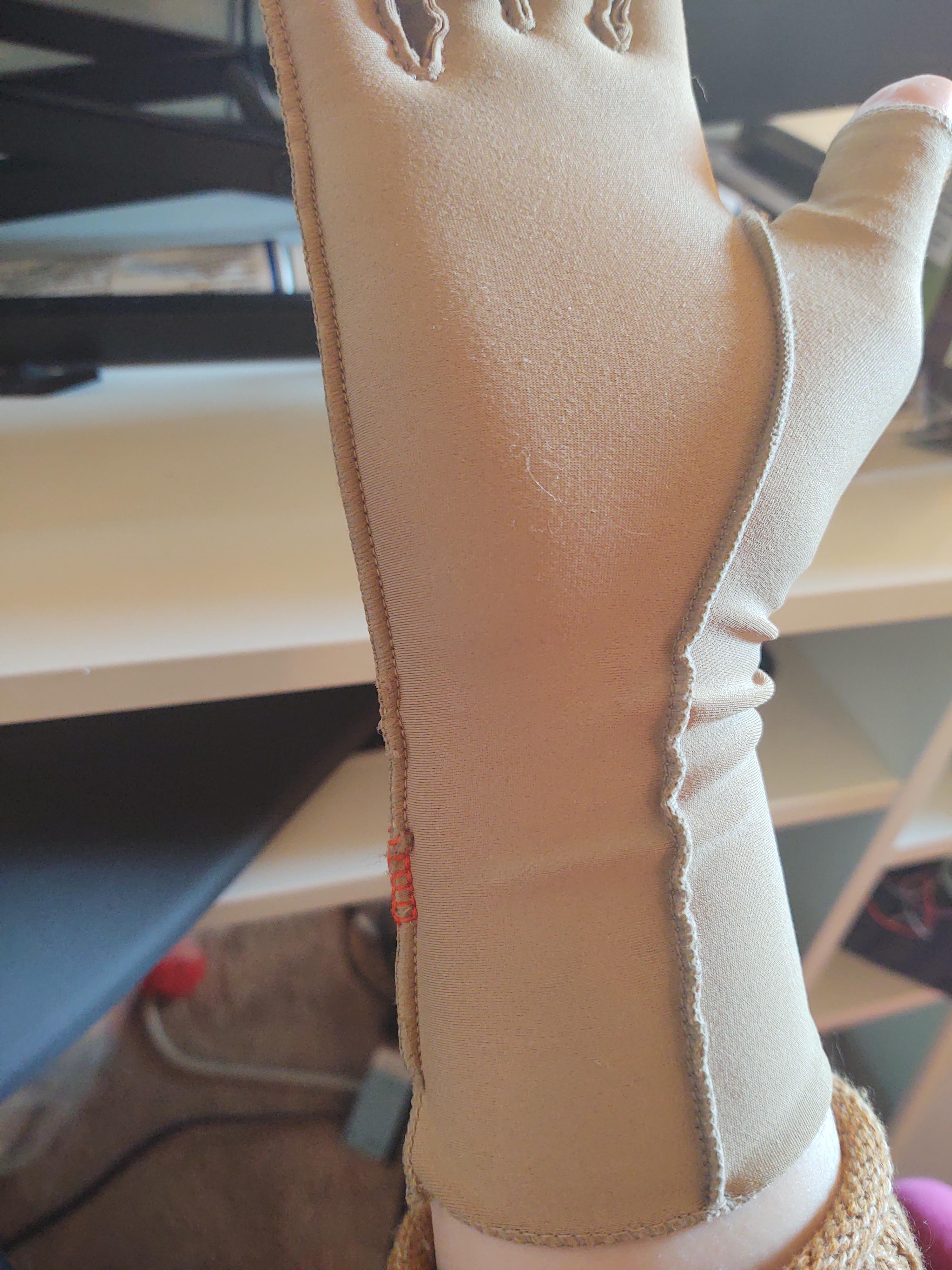 It's a pretty small mend, but I was able to fix a hole in my compression glove in a pretty