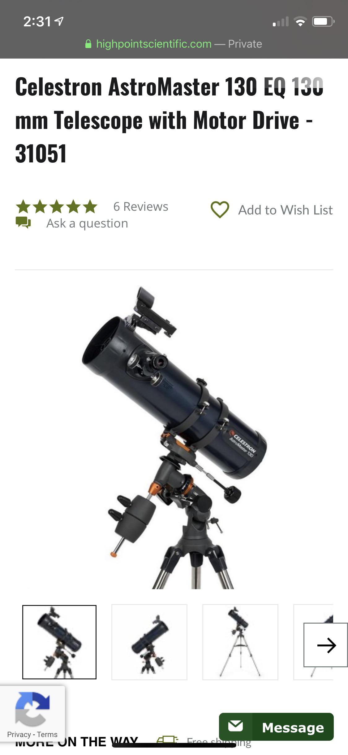 My New telescope first decent one. Before this had a 40 dollar Walmart