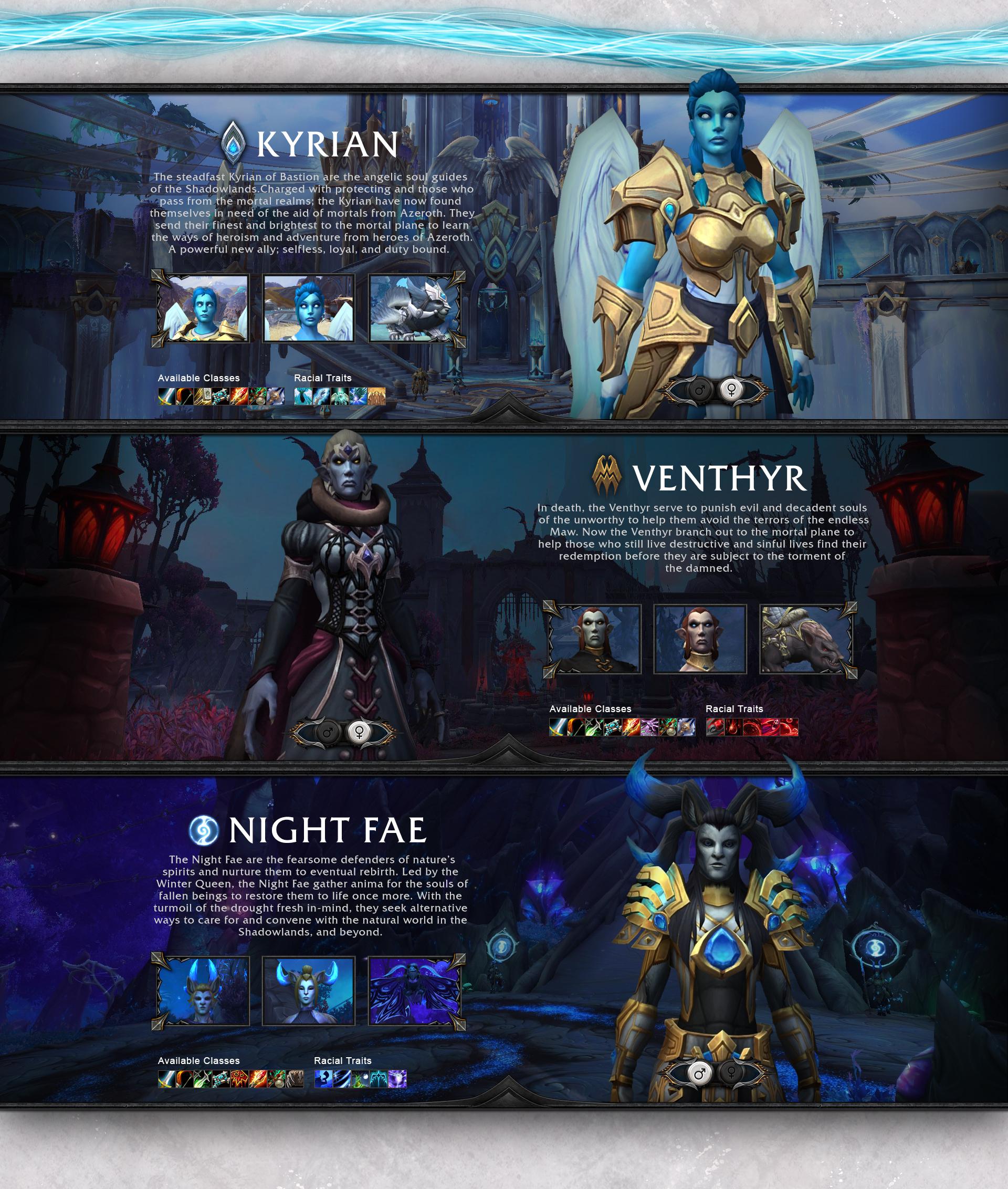 Фанатский концепт союзных рас Shadowlands