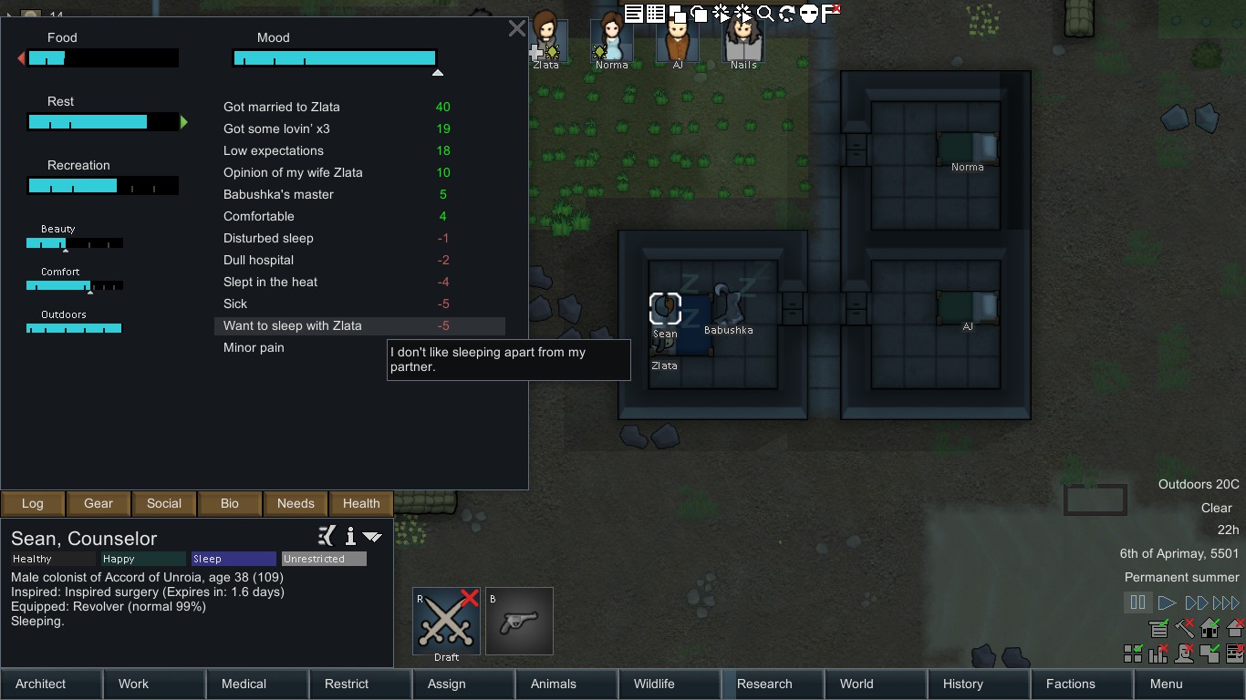Noticed this tonight, sharing a medical bed adds the debuff? r/RimWorld