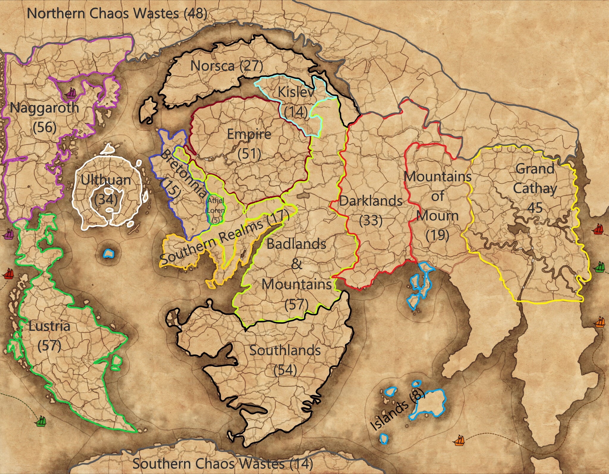 Yesterday, I posted a map with the number of provinces in the areas of