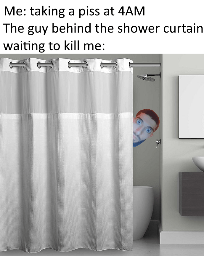I'm not the only one who checks behind the shower curtain, right? r/memes