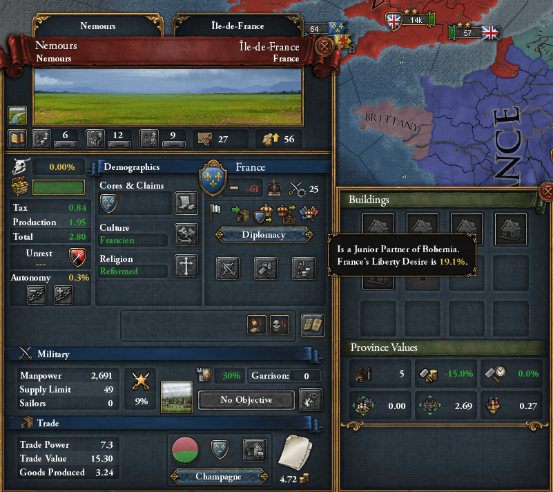 Bohemia has france as PU r/eu4