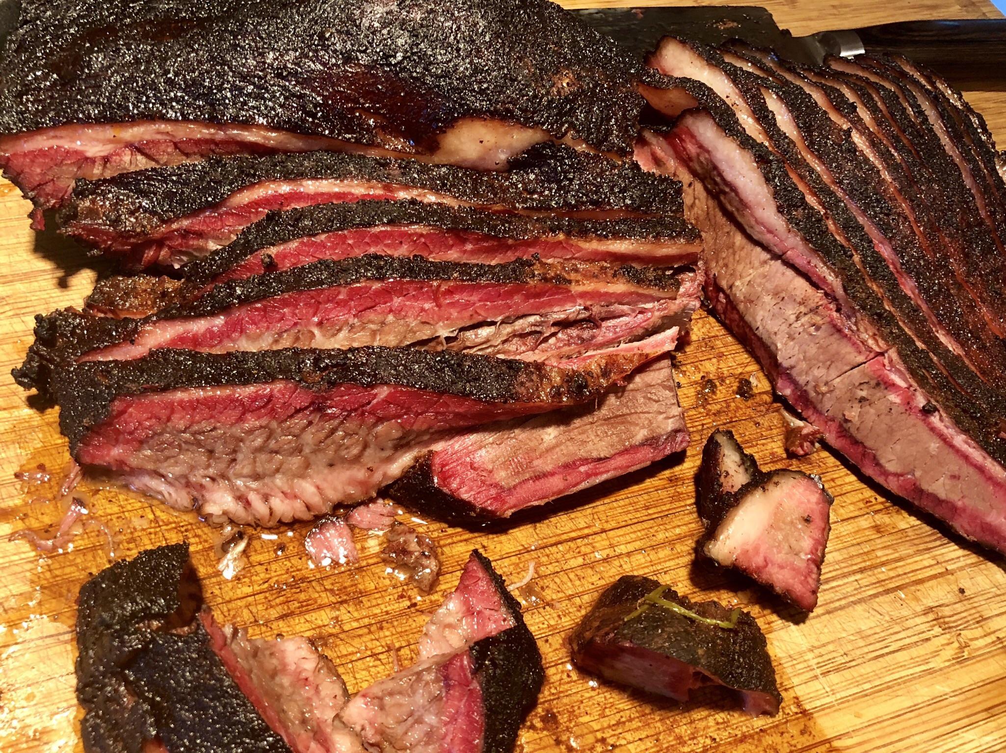 My second attempt at brisket. Damn good thanks to all of your tips