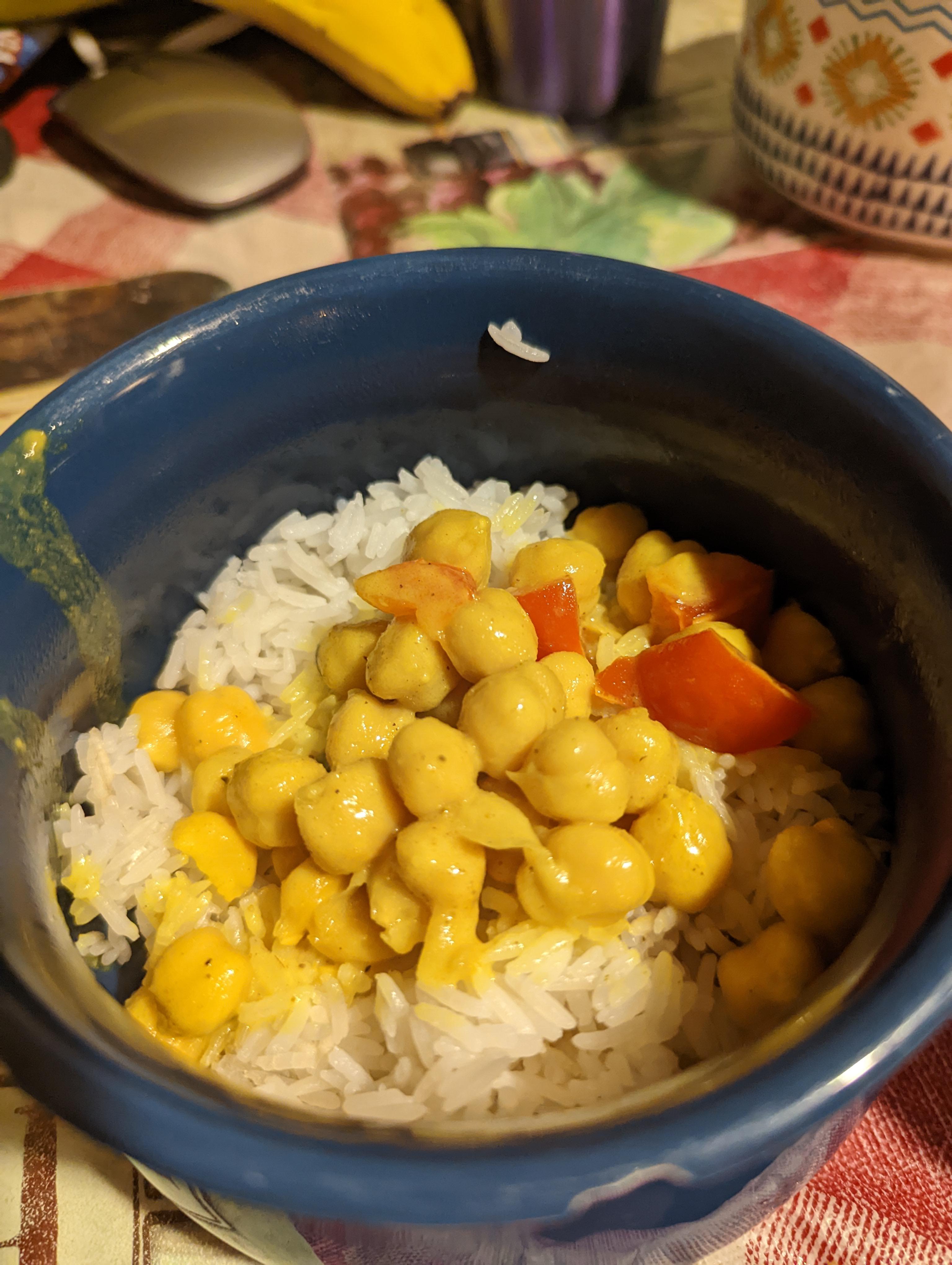 Made chickpea curry, but that white rice isn't a part of this
