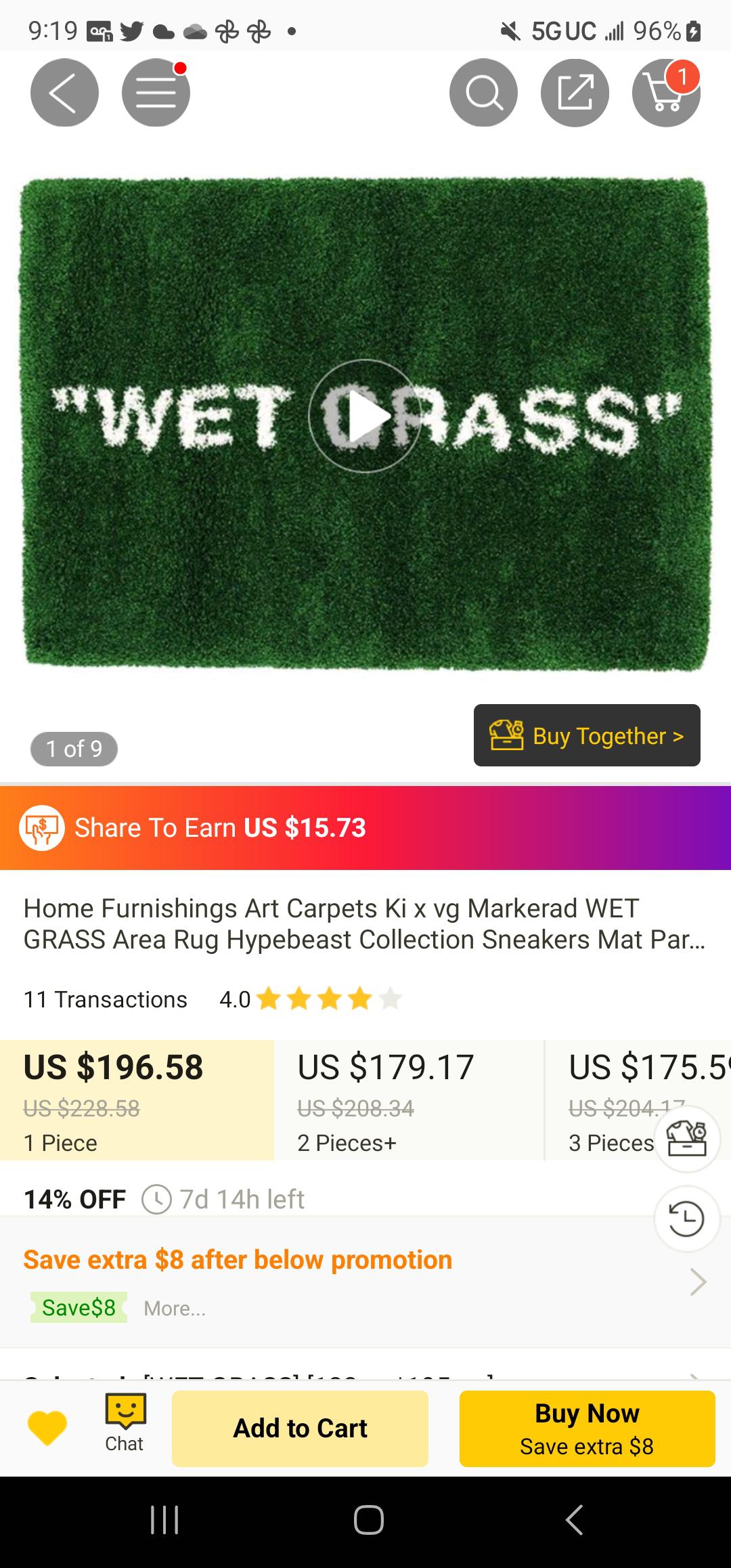 OffWhite Wet Grass rug. Anyone bought? r/DHgate
