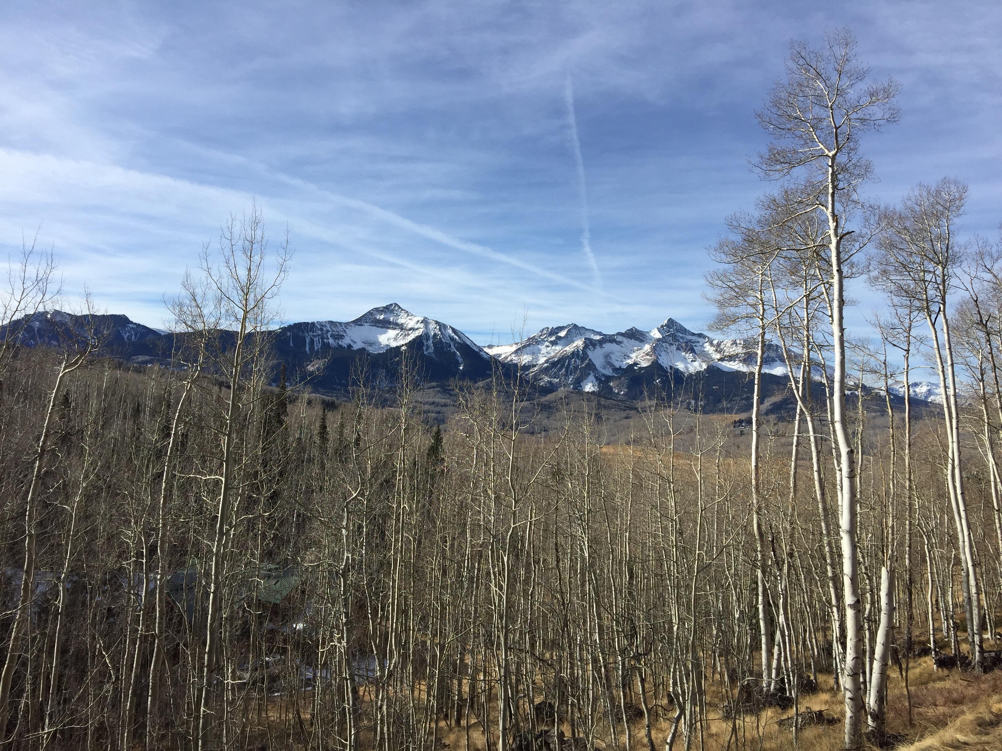 Mount Wilson and Mount Sunshine in Telluride, CO. The coors light can