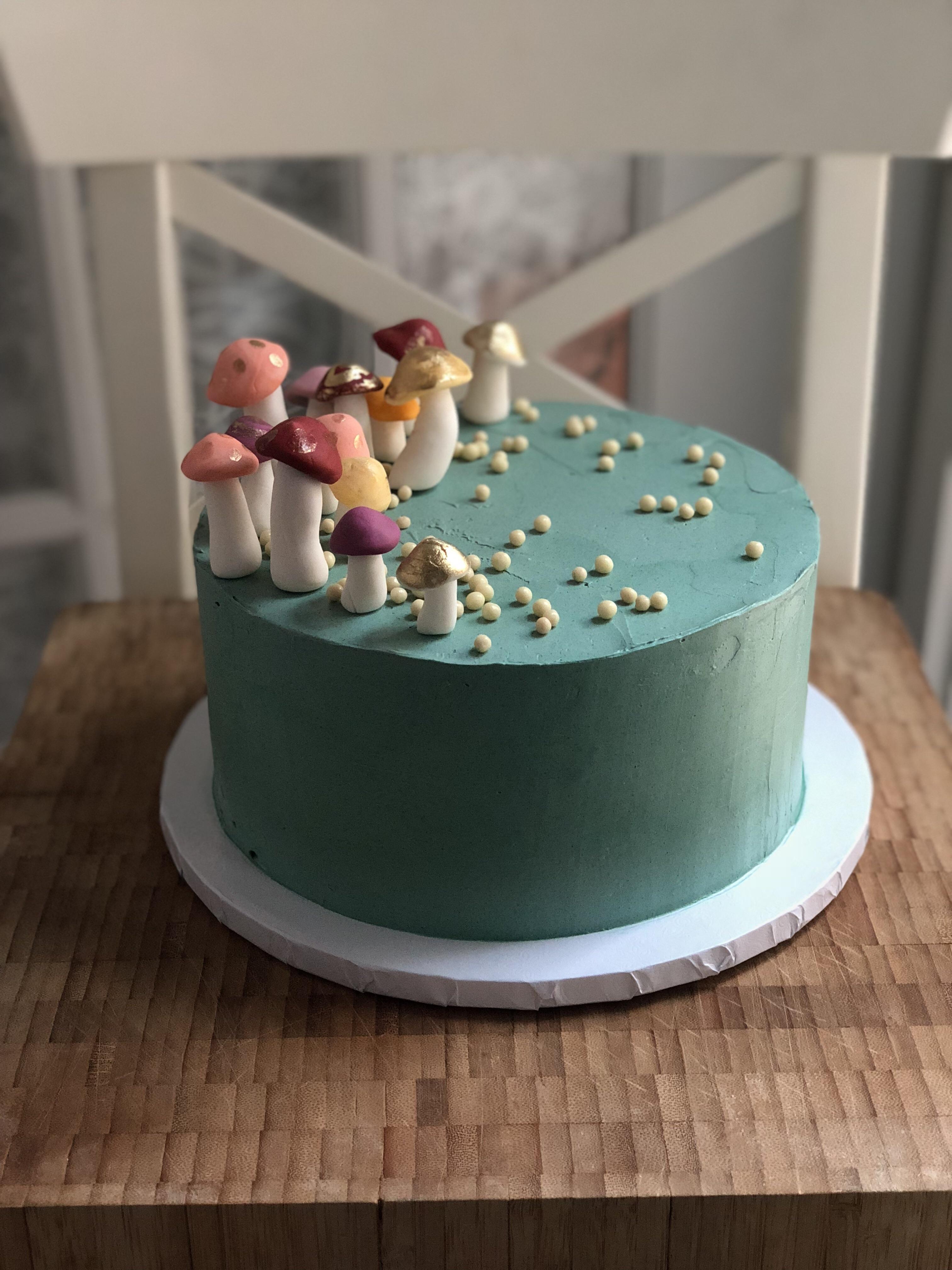 Mushroom three birthday cake r/Baking