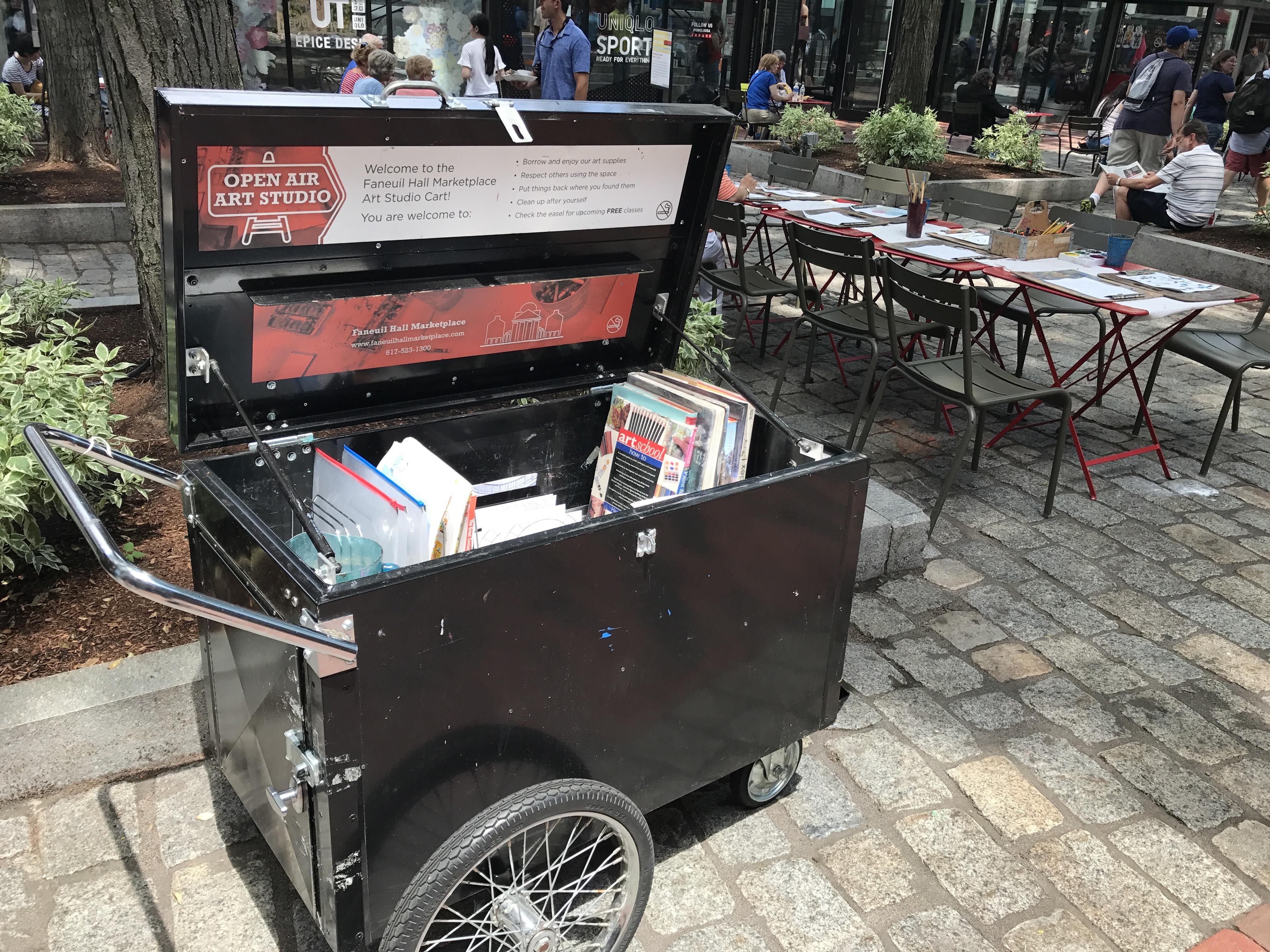 Free art supplies and resources at Quincy Market in Boston. r
