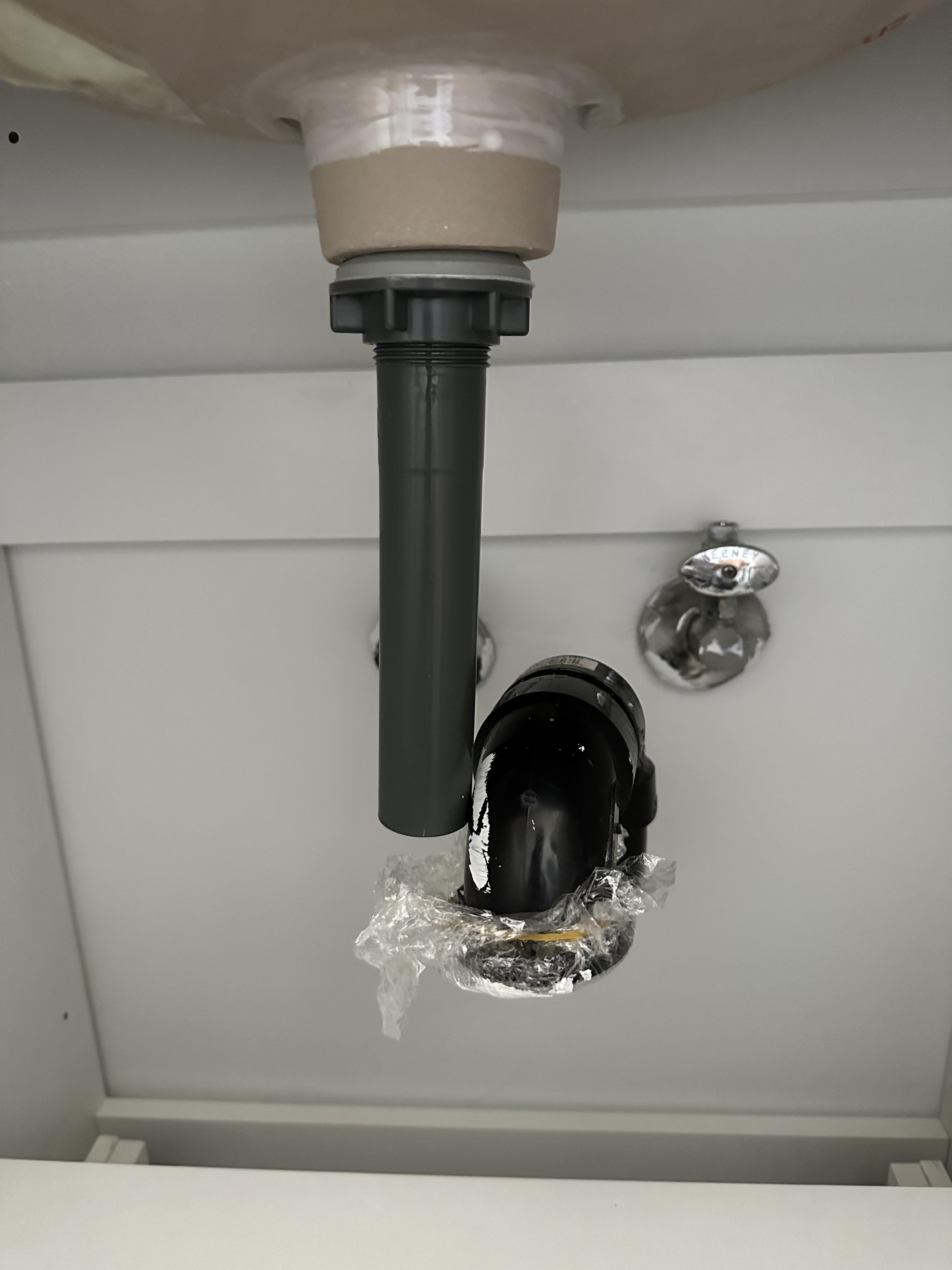 New vanity, sink drain hits plumbing drain, no room for ptrap r/Plumbing