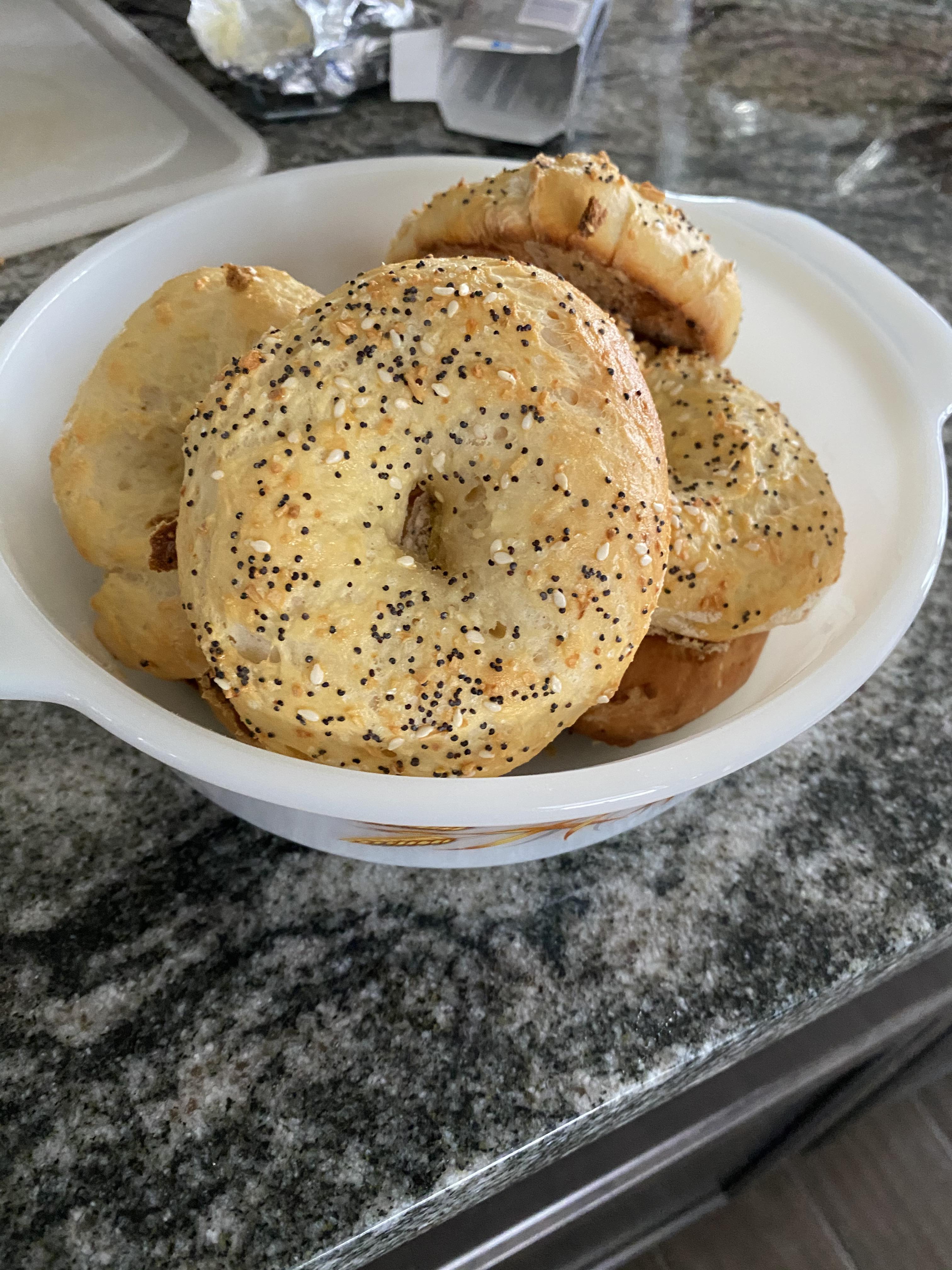 Bagels this morning for Easter breakfast. r/Breadit