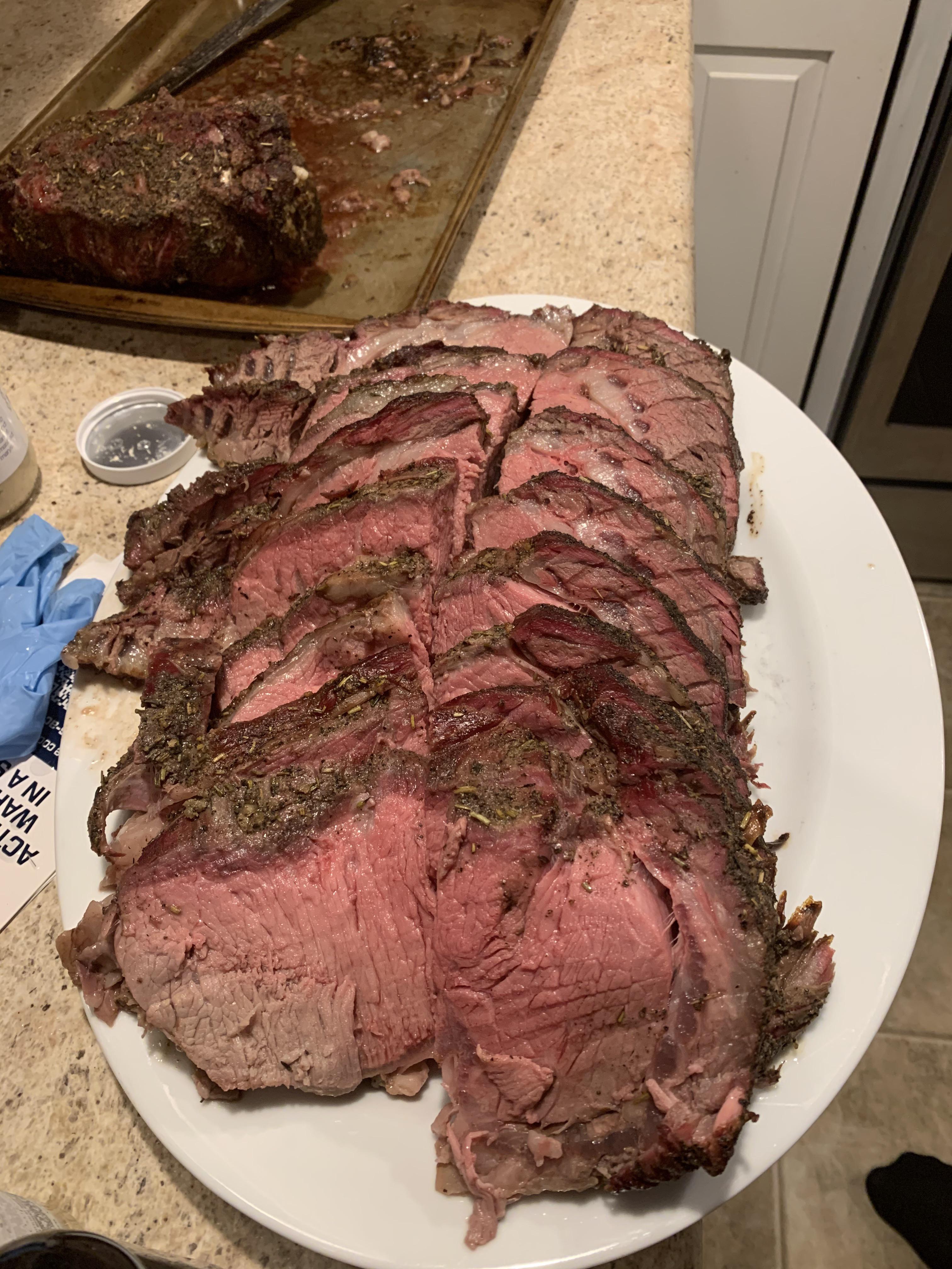 Smoked a prime rib for the first time! Turned out great! Pit Boss