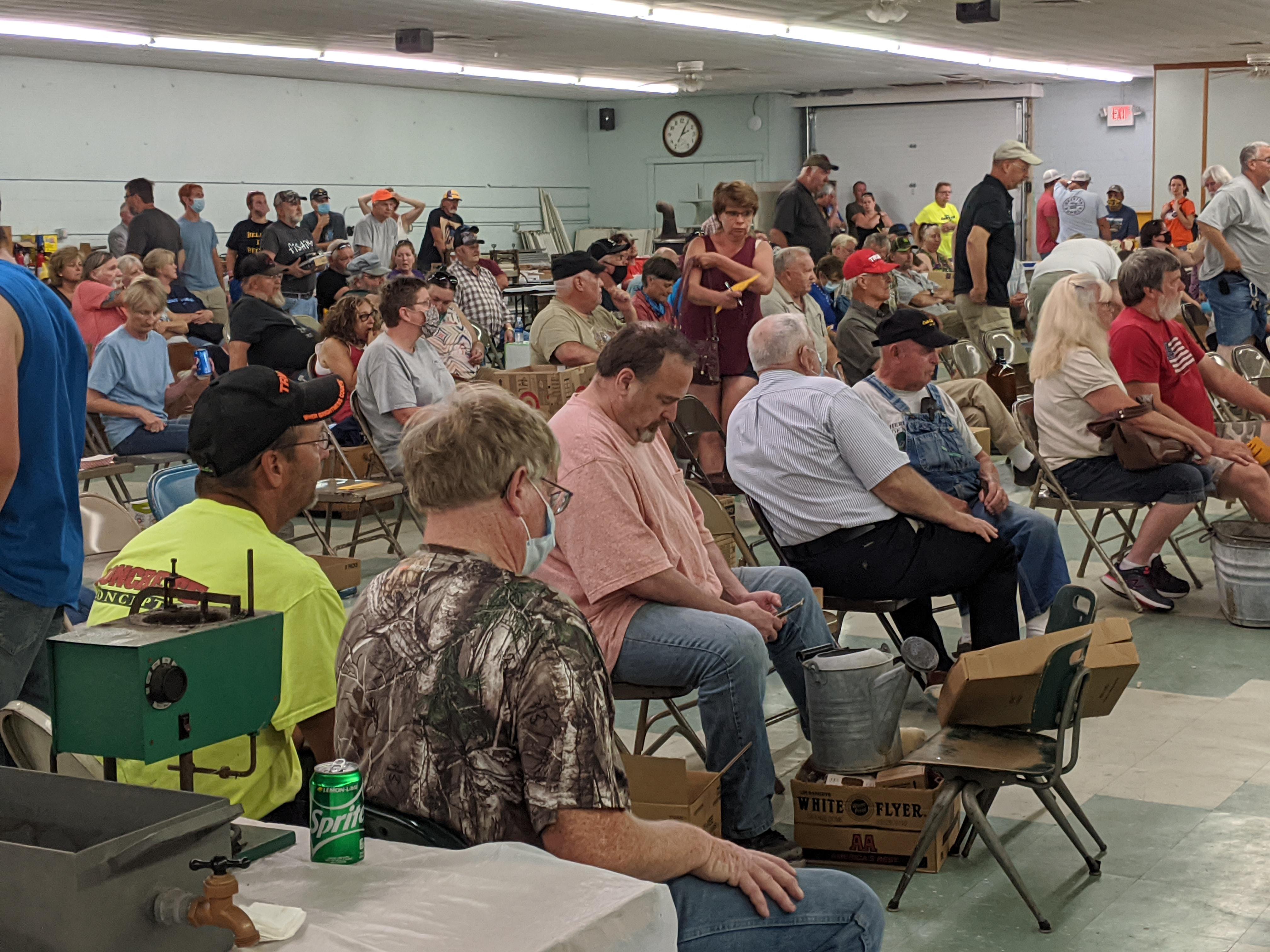 "social distancing" at an auction in Dubuque today. r/Iowa