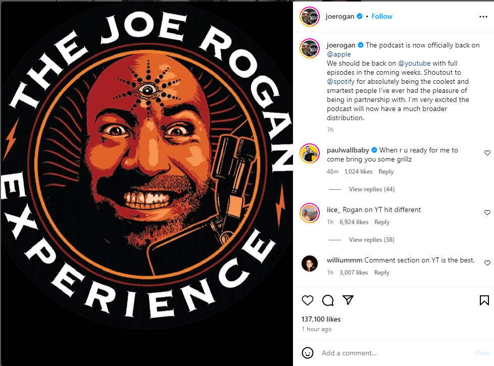 Why would Spotify cut a deal that allows Joe on all platforms? Its