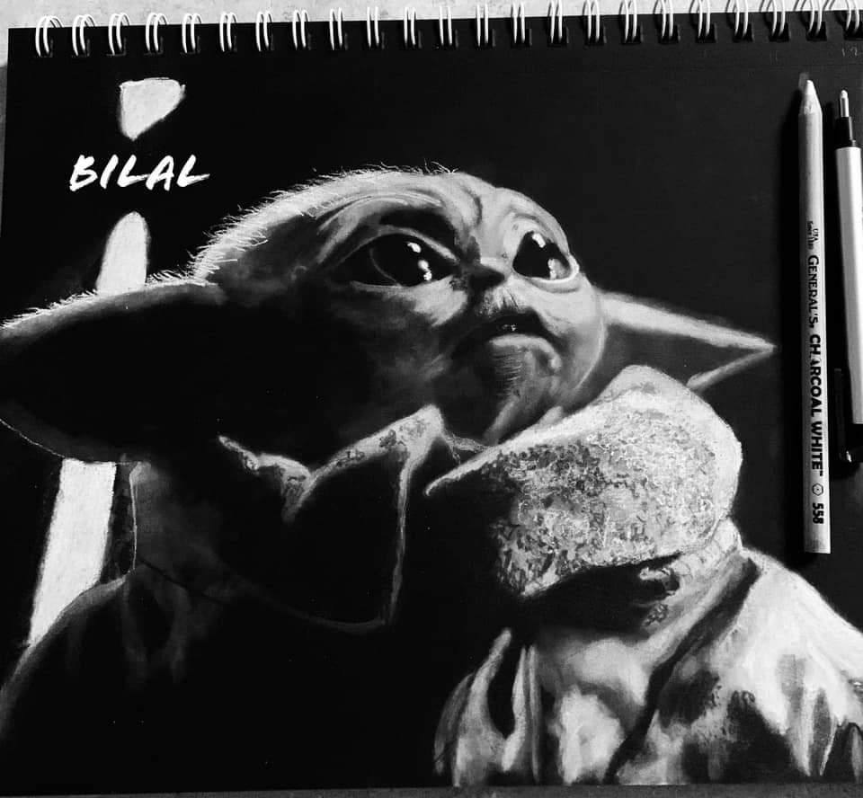 √1000以上 baby yoda drawing black and white 335981How to baby yoda