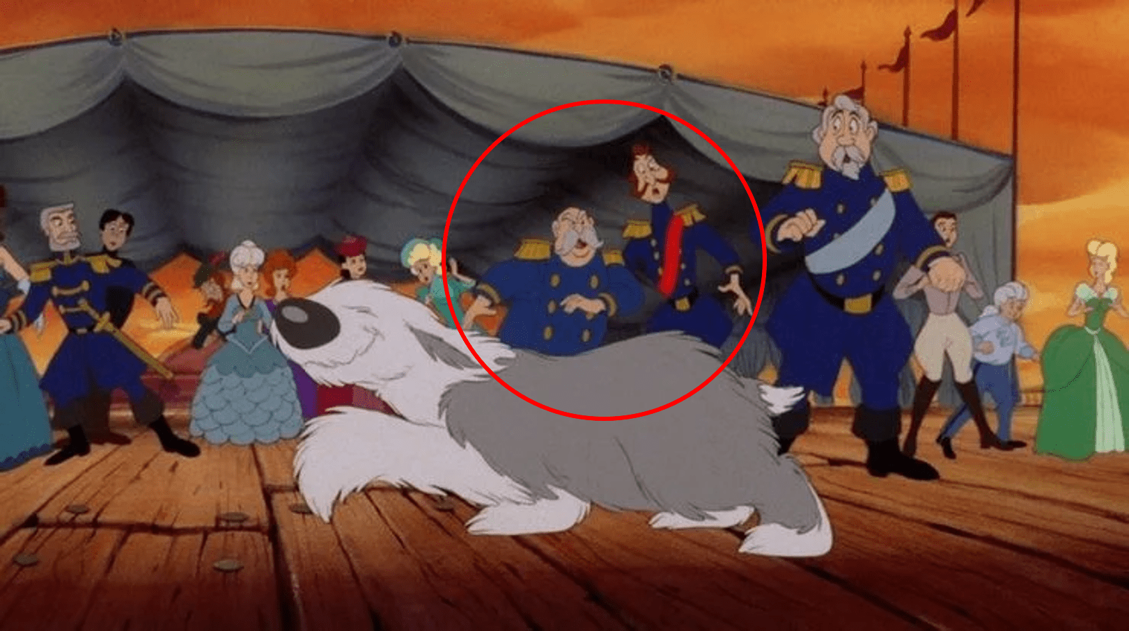 In The Little Mermaid (1989), you can see the king and his advisor from