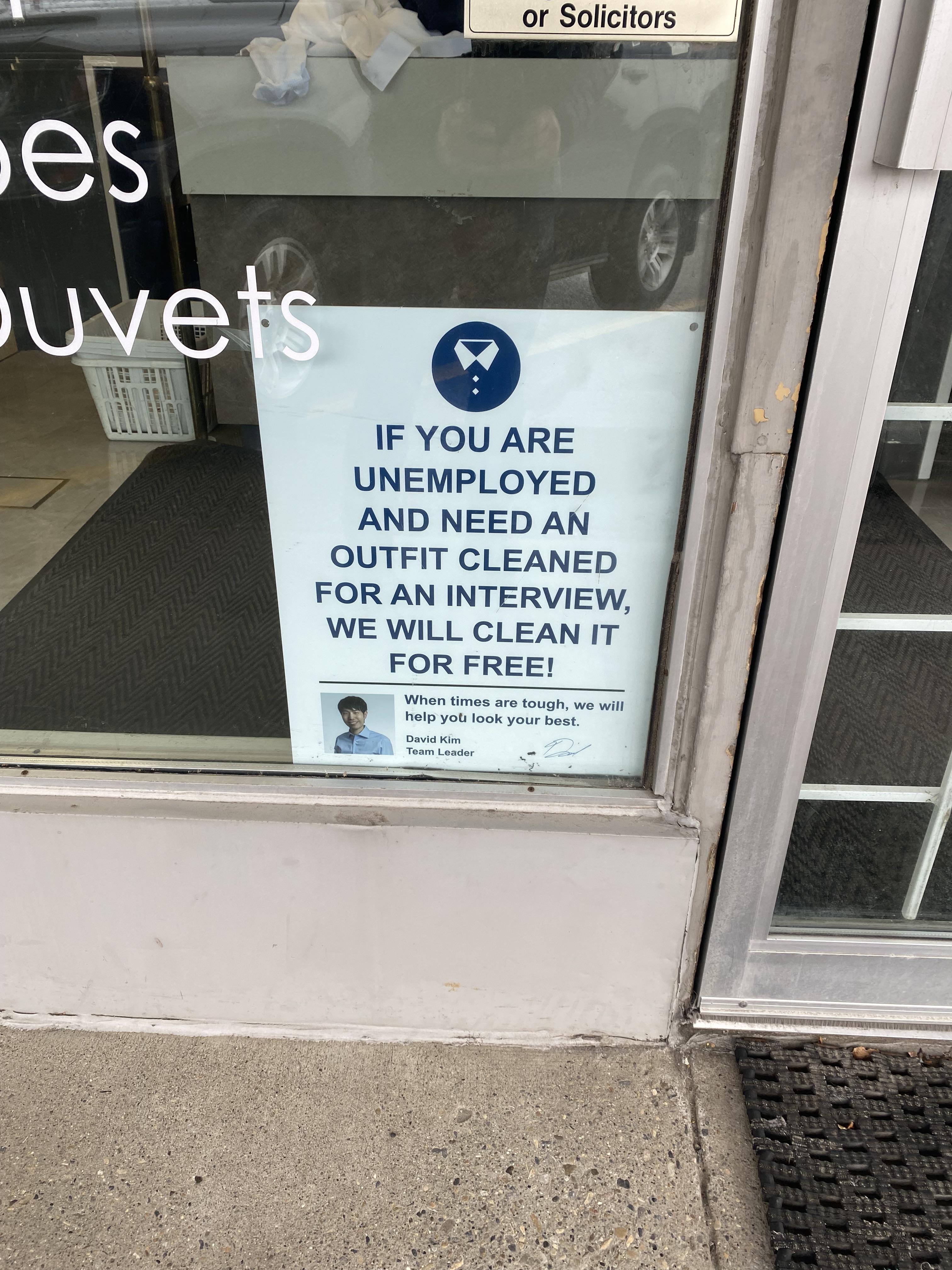 Went to this dry cleaner for the first time and noticed this sign… I