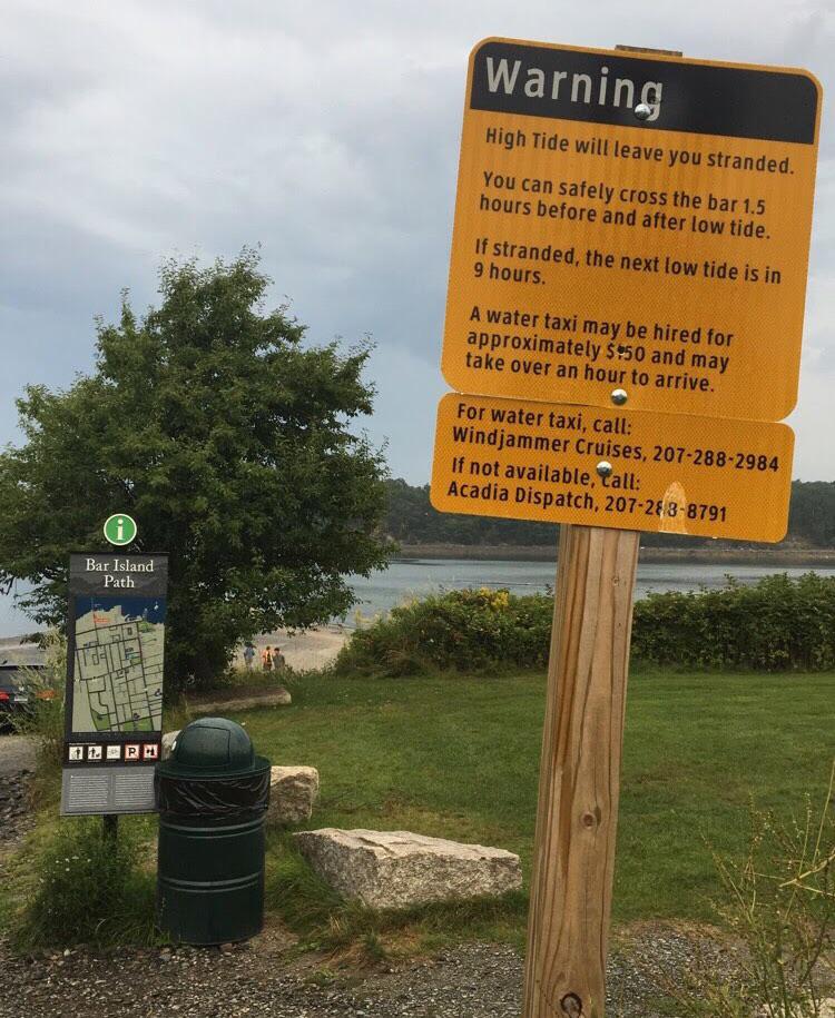 Bar Harbor to Bar Island Land Bridge r/ScarySigns