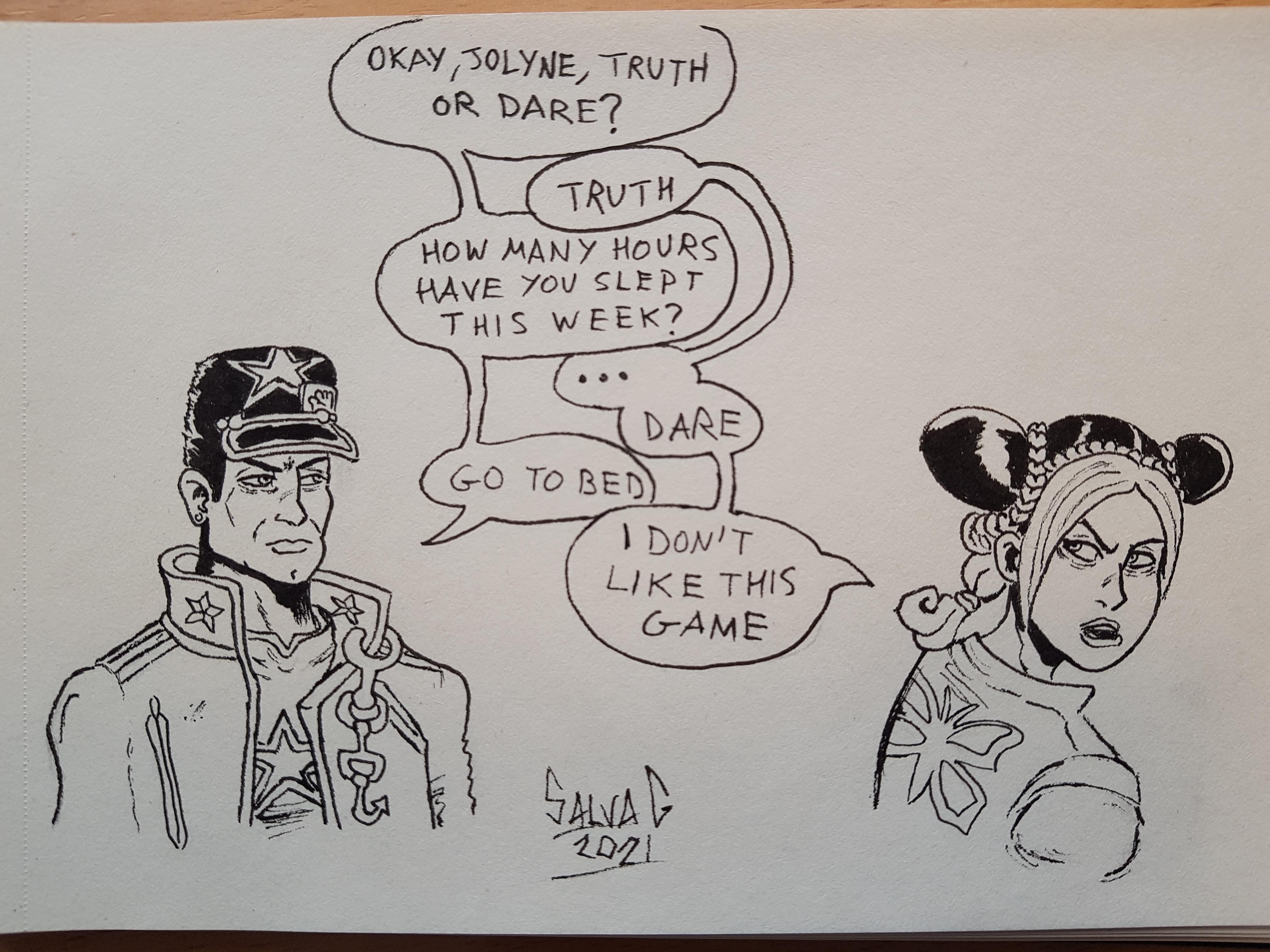 Dad Jotaro and Jolyne fanart I made because I was bored. r/JojoFanart