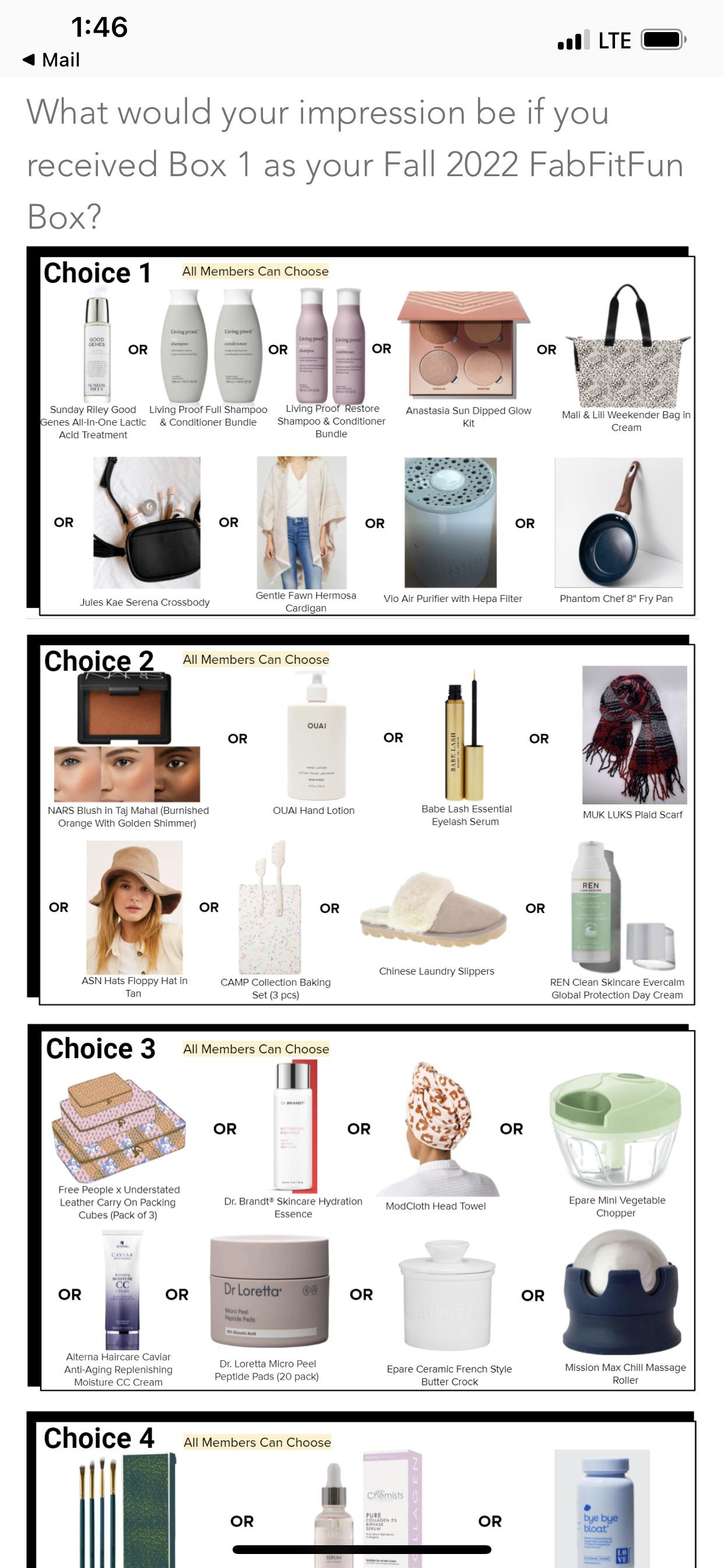 Fabfitfun Winter 2022 Customization Fall 2022 Survey Spoilers : R/Fabfitfun