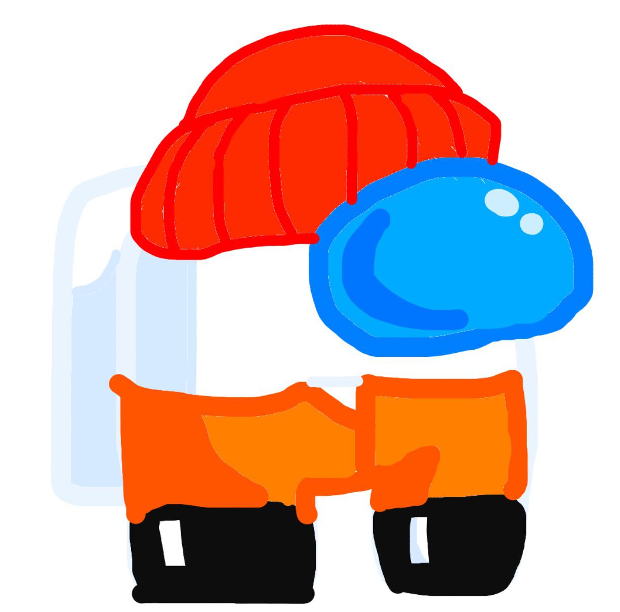 Among Us Orange Crewmate With Leaf Hat