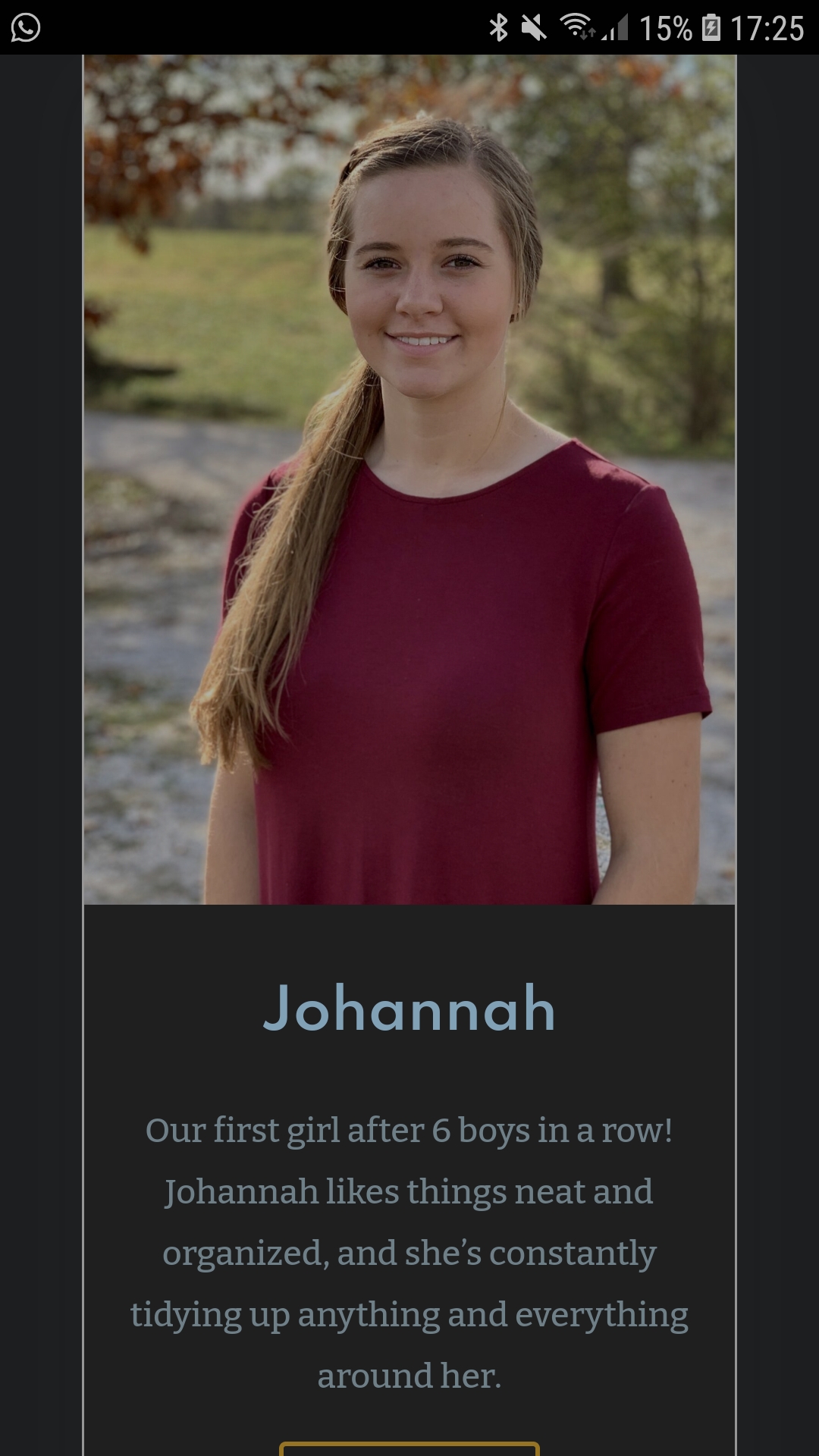 Went down the rabbit hole of reading the Duggar website This is the description the chose for