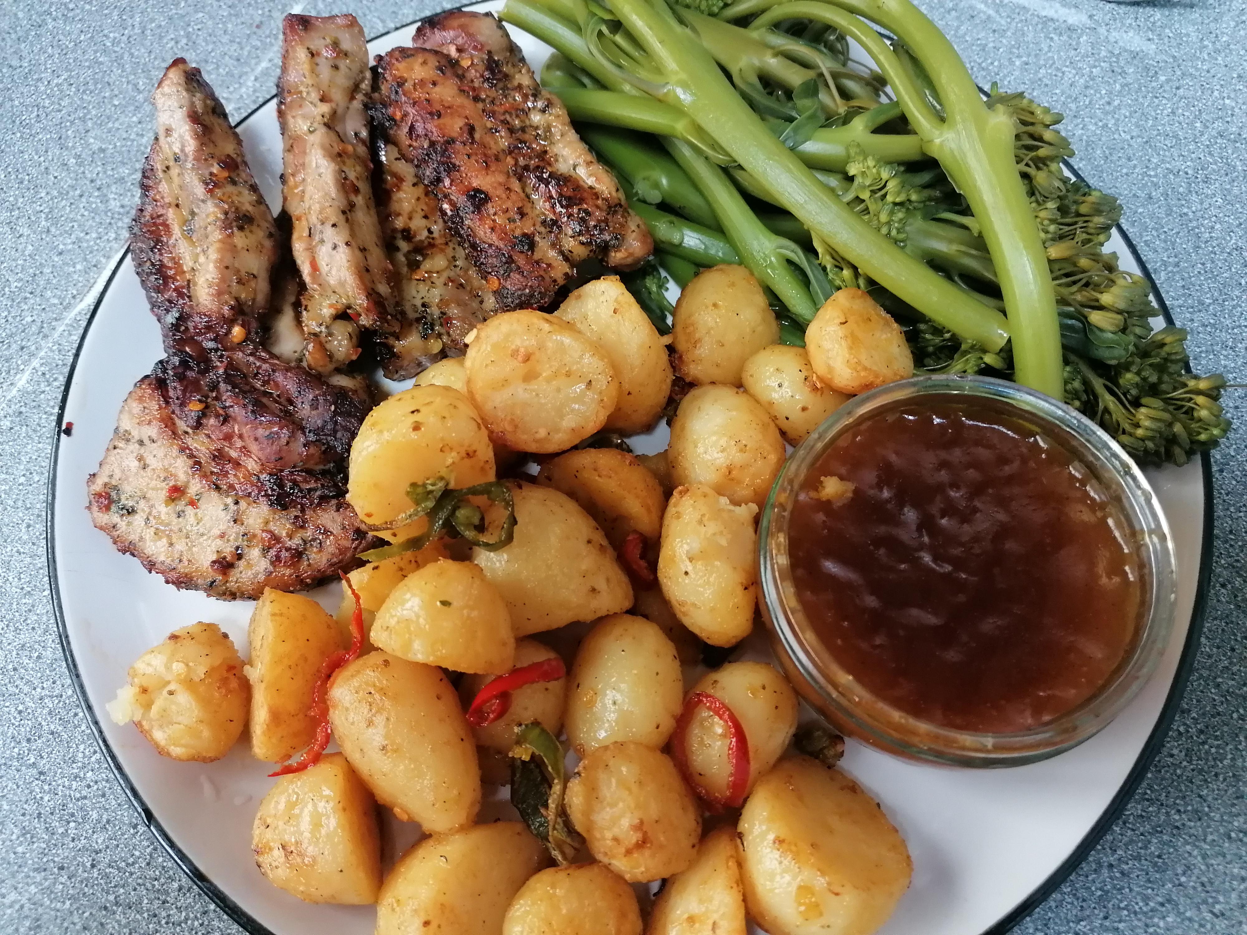Salt and pepper pork belly with salt and pepper potatoes UK_Food