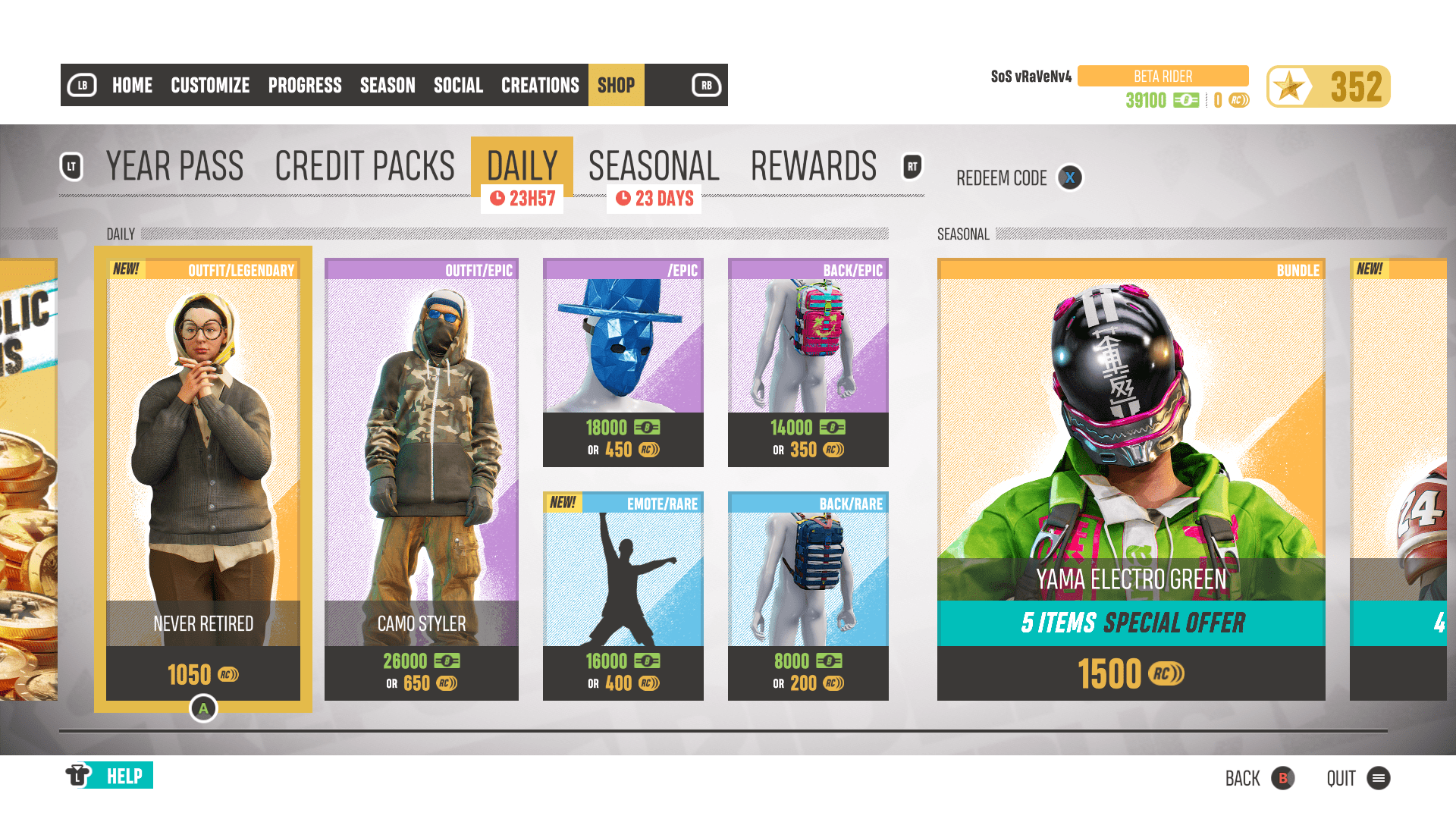 Riders Republic Daily store refresh Mon 22/11/2021 r/RidersRepublic