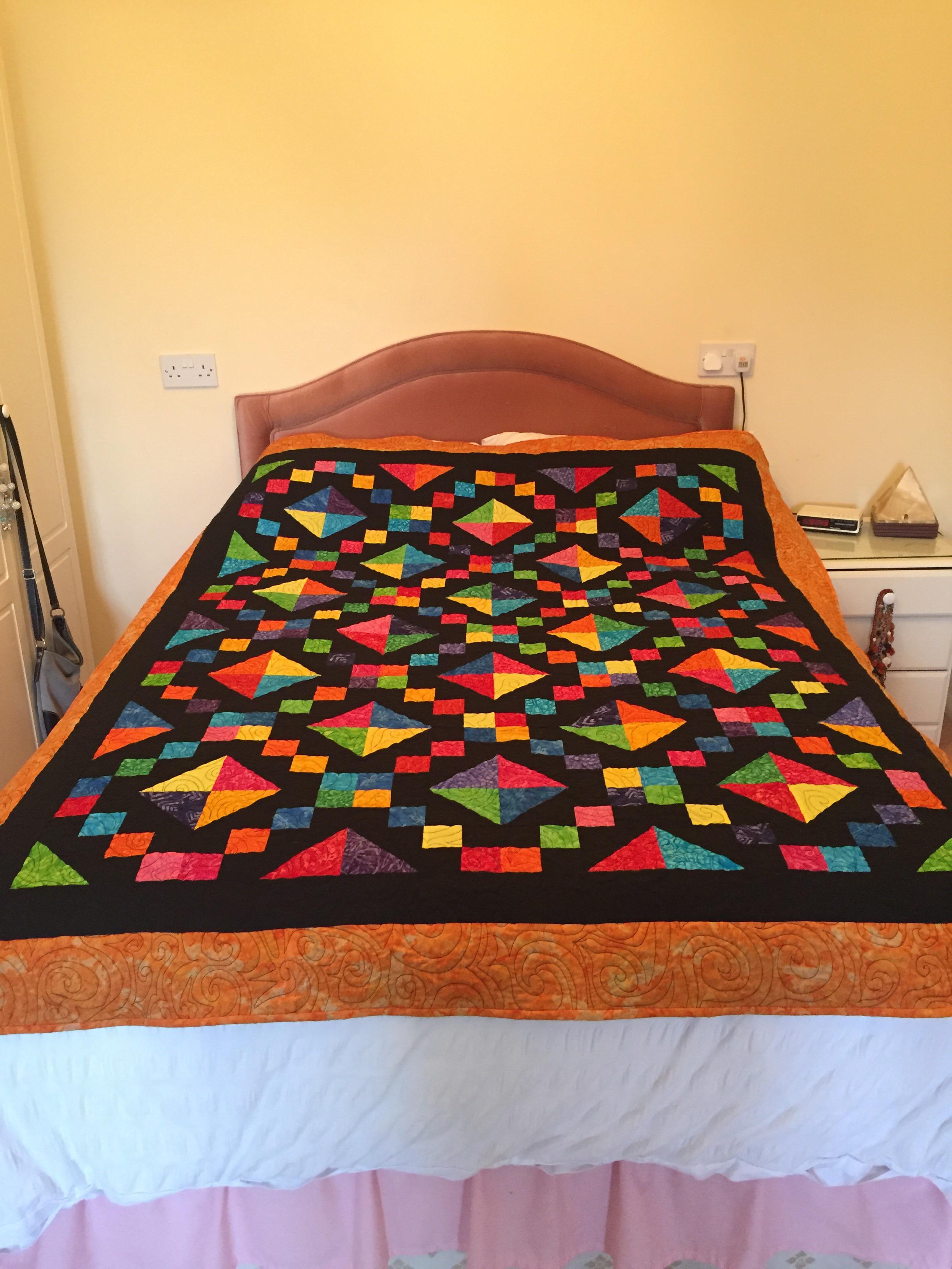 Jewel Box quilt finished r/quilting