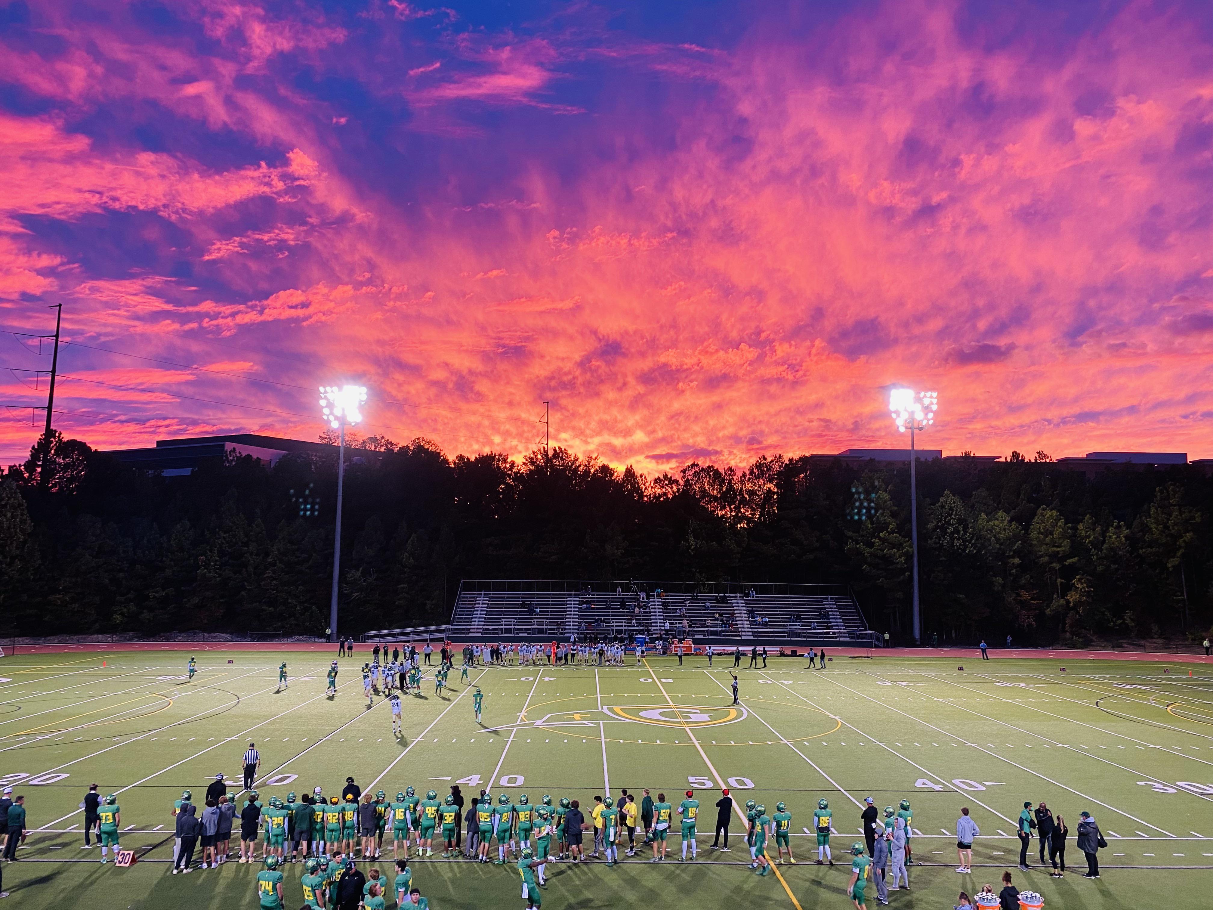 Beautiful sunset last Thursday at the Enloe Cardinal Gibbons High