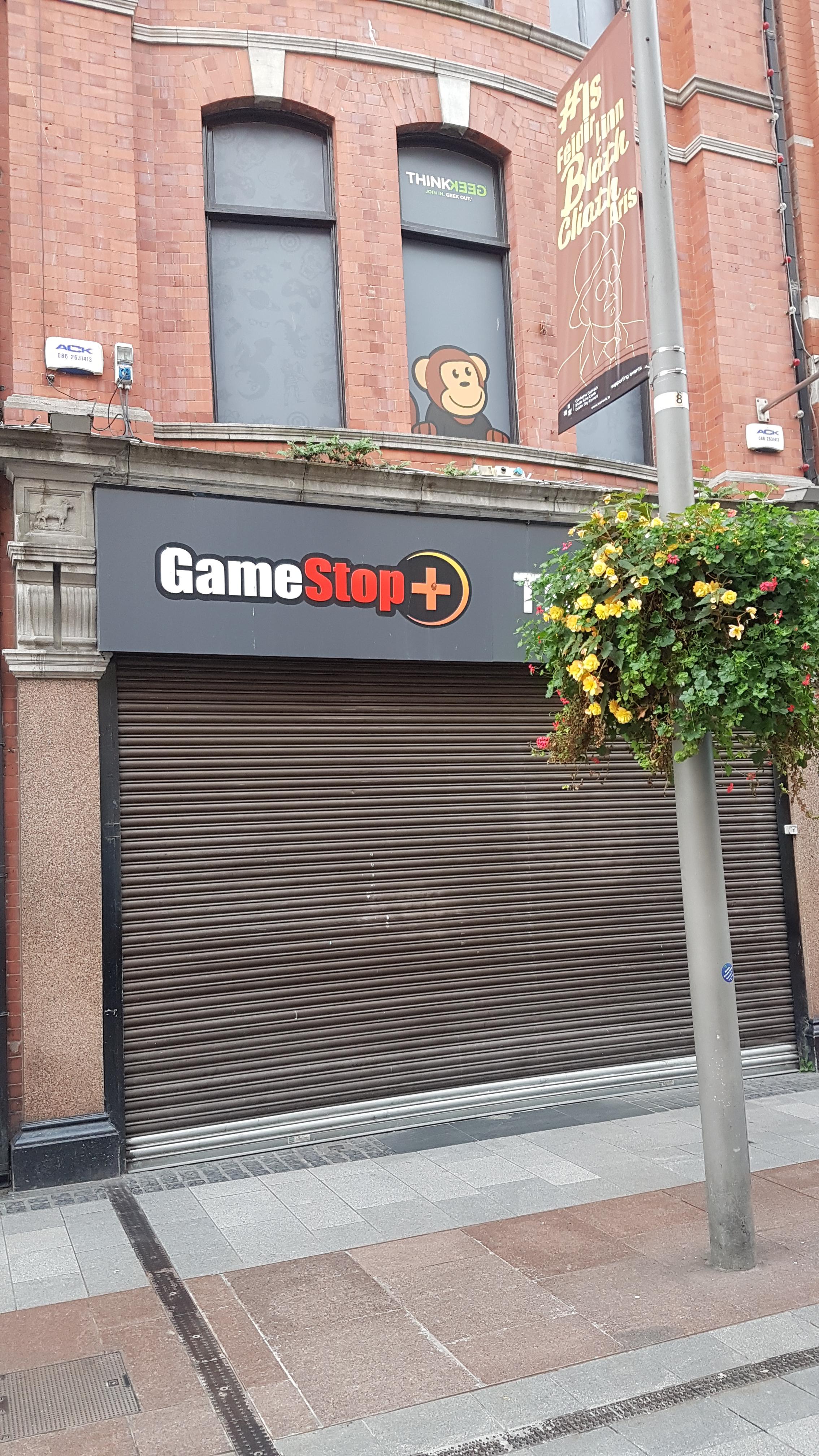 Apes are watching over the gamestop in dublin, Ireland! Bullish!! r