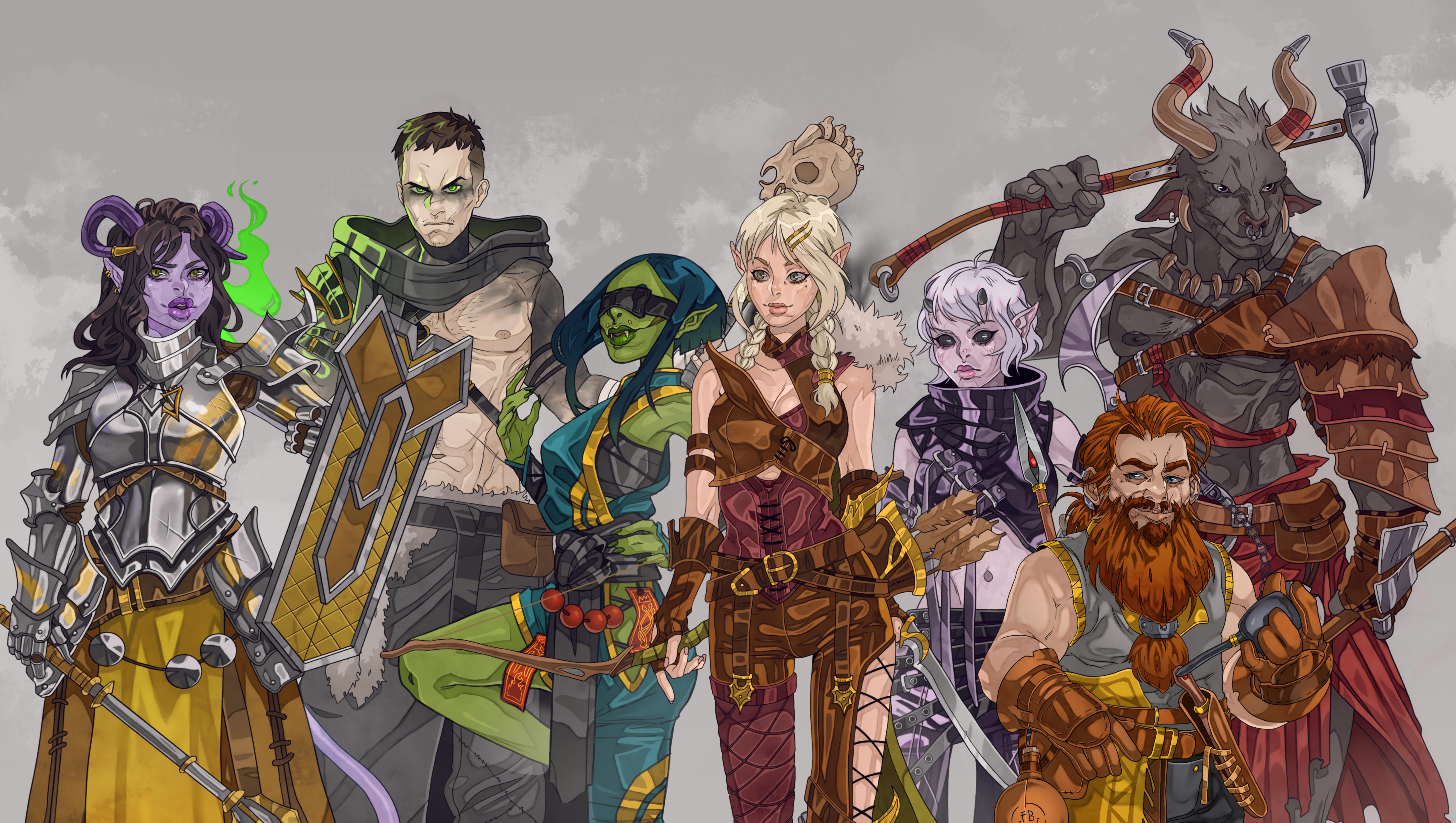 [OC][Art] One of my D&D parties r/DnD