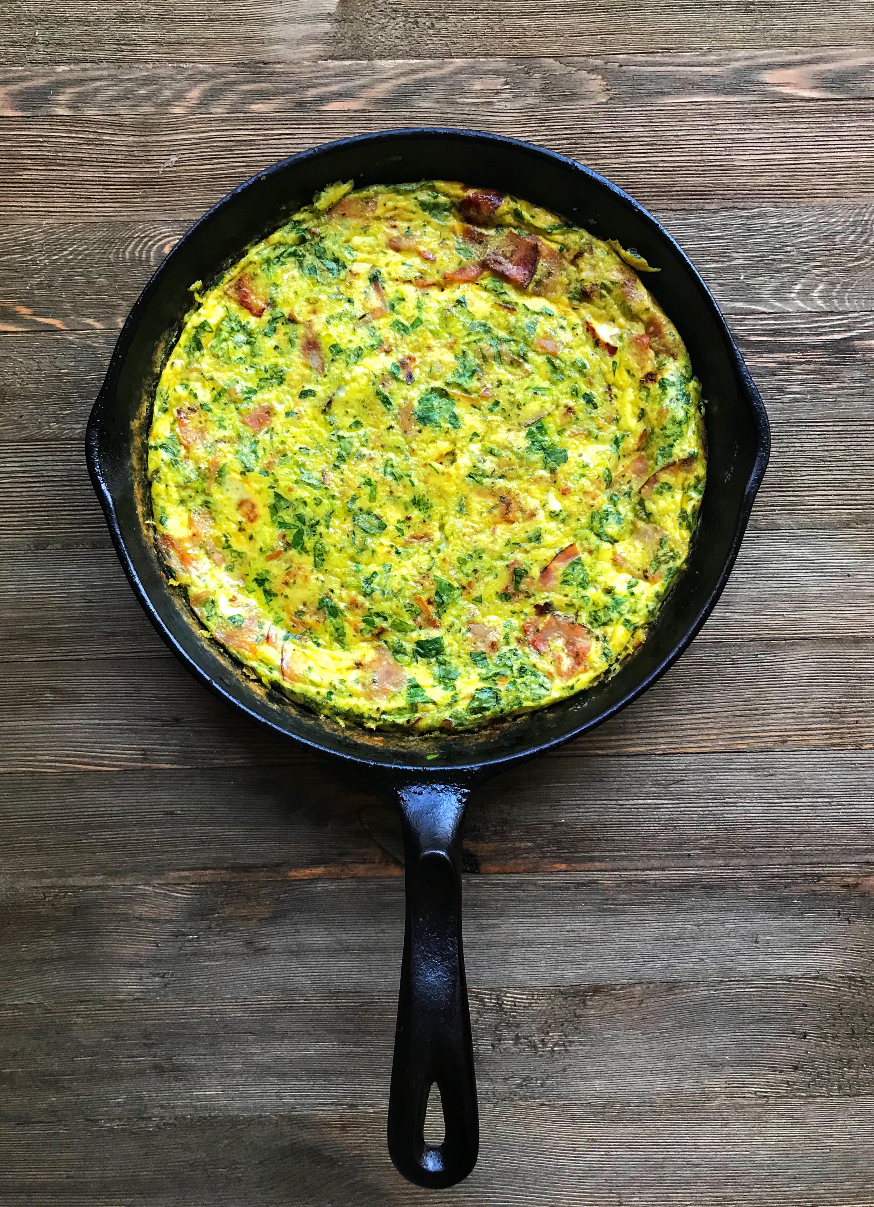 Green Eggs n Ham Frittata, 10" Lodge Skillet r/castiron