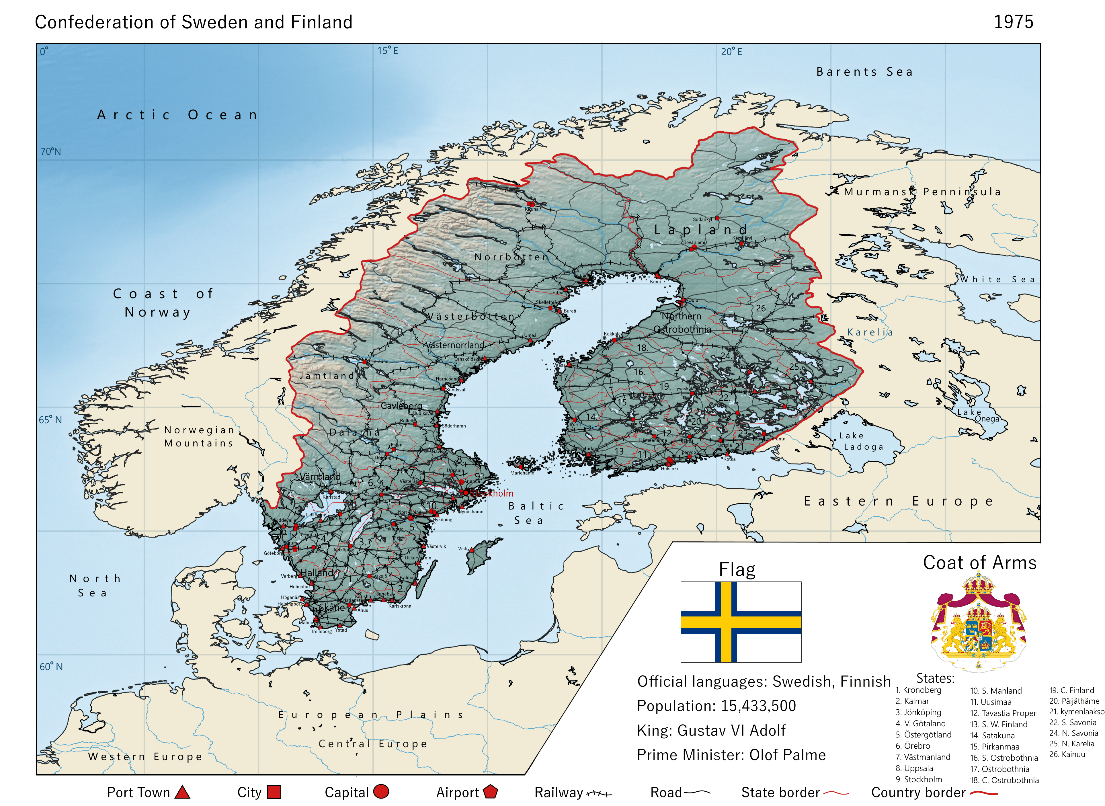 Confederation of Sweden and Finland (1975 AD) r/imaginarymaps