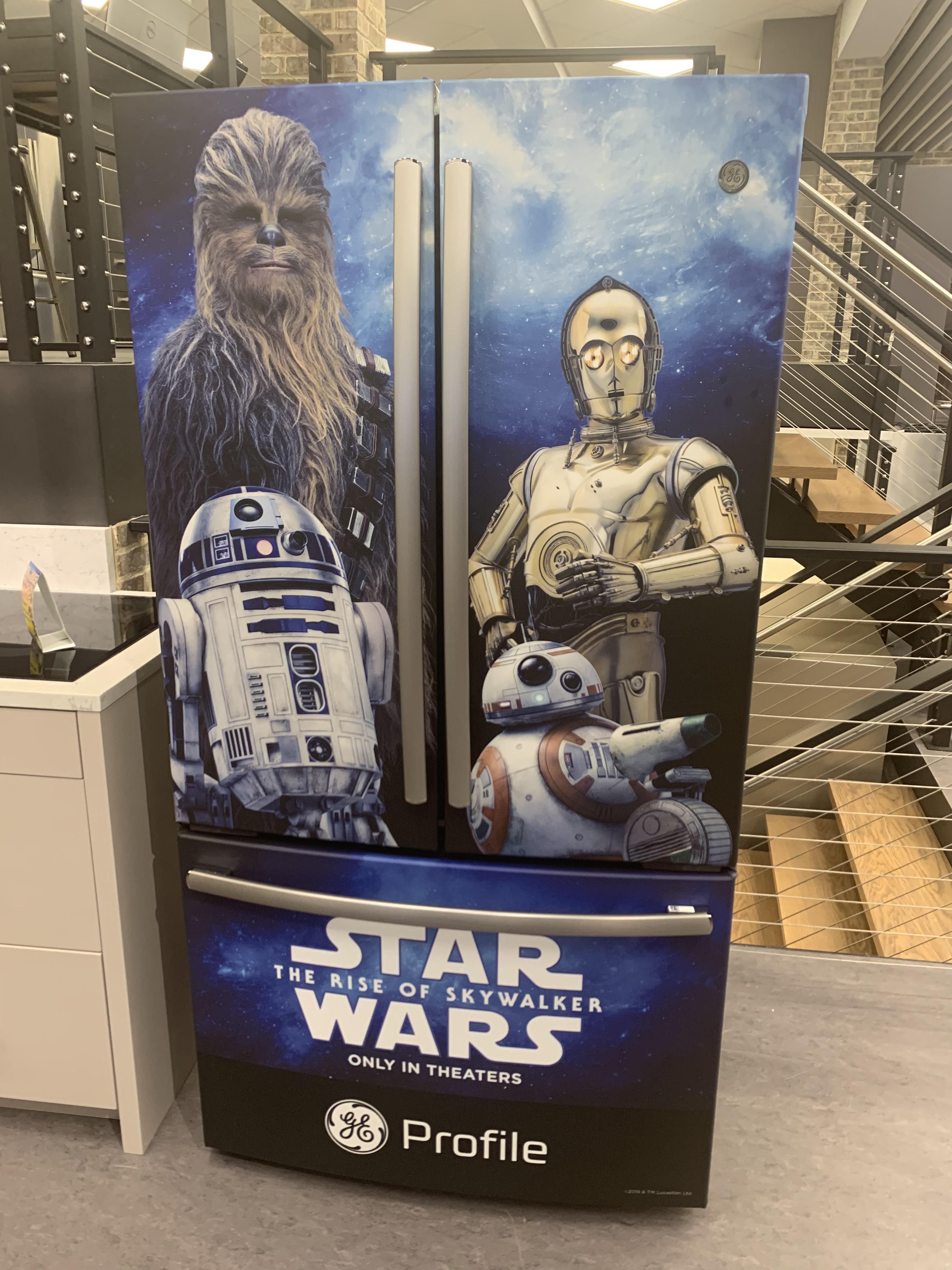 What fan wouldn’t love a GE profile Star Wars refrigerator, on display