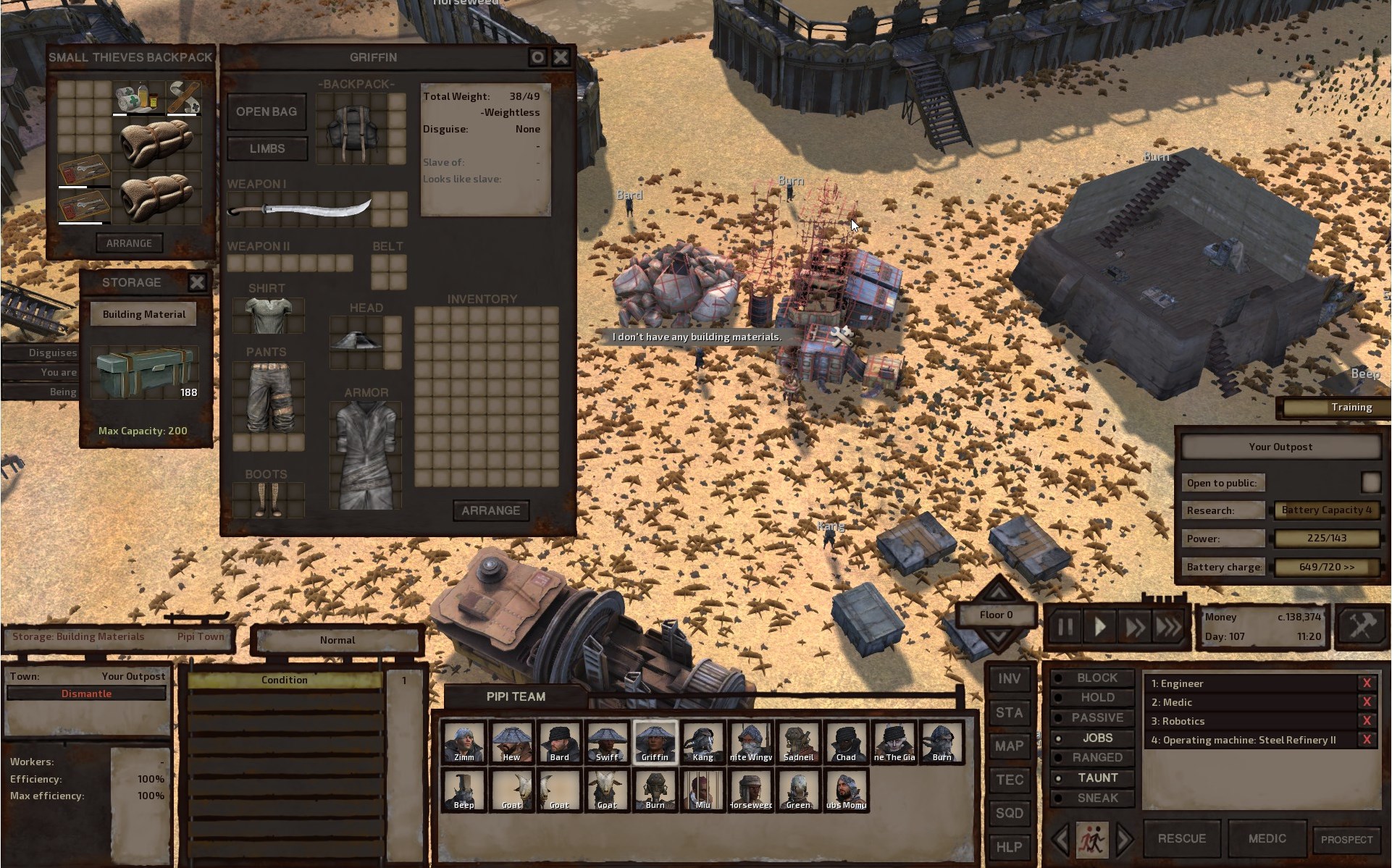 I don't have any building materials. But I do, they all react the same