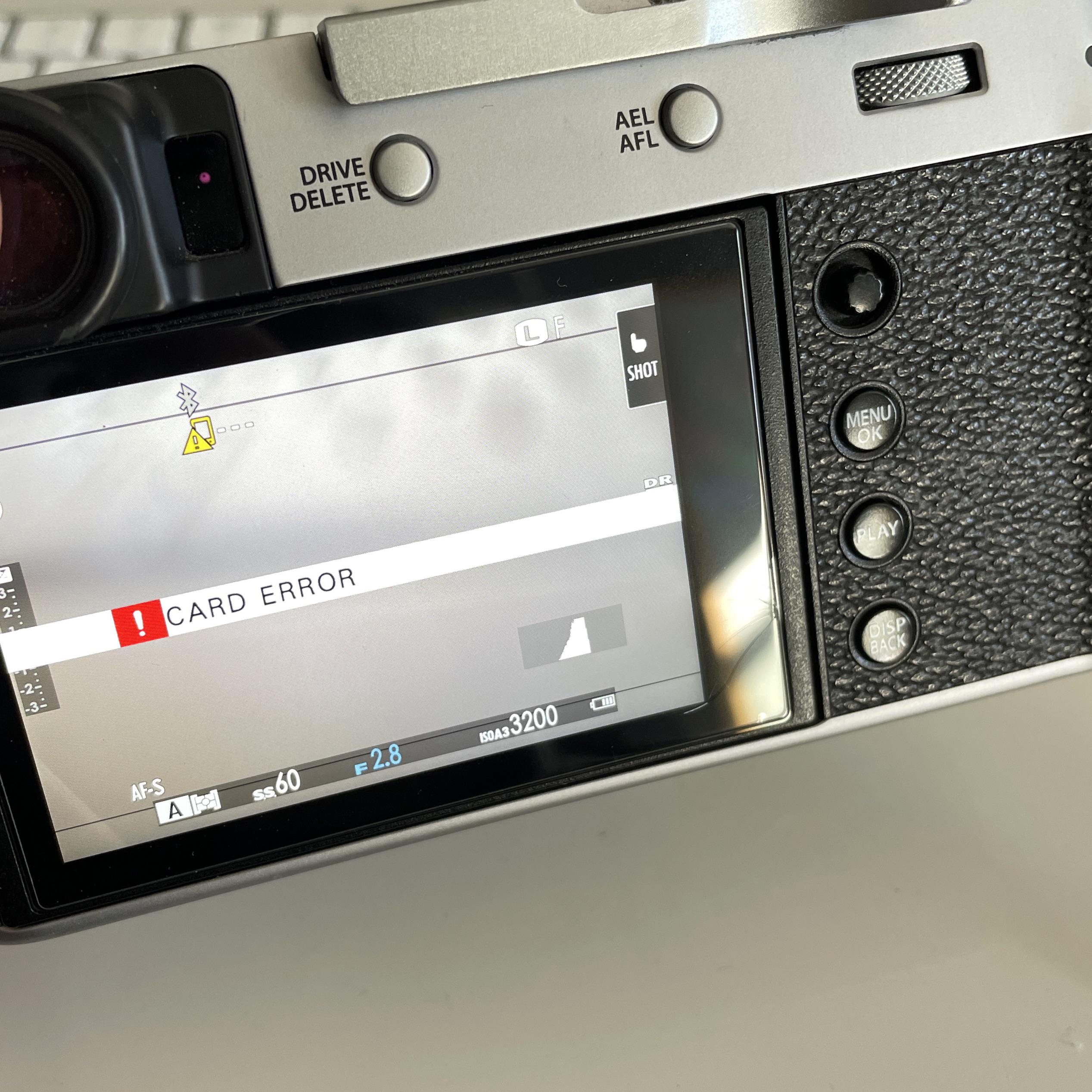 X100v card error r/fujifilm