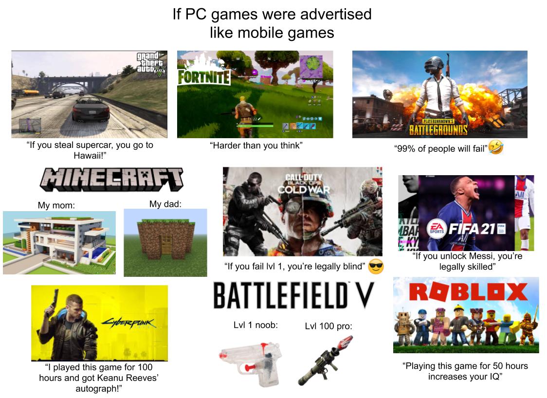 If PC games were advertised like mobile games starter pack starterpacks