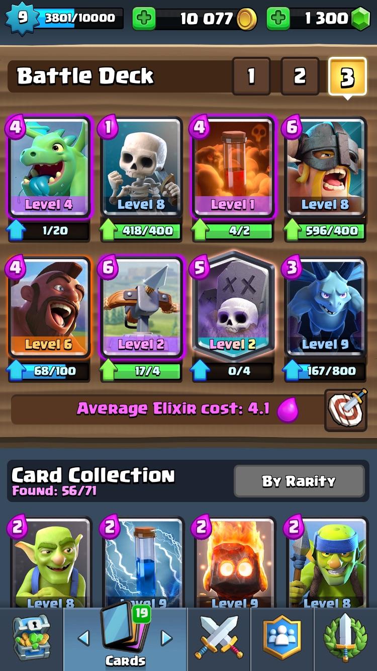 Got a super magical chest and made a deck added minions for air defense