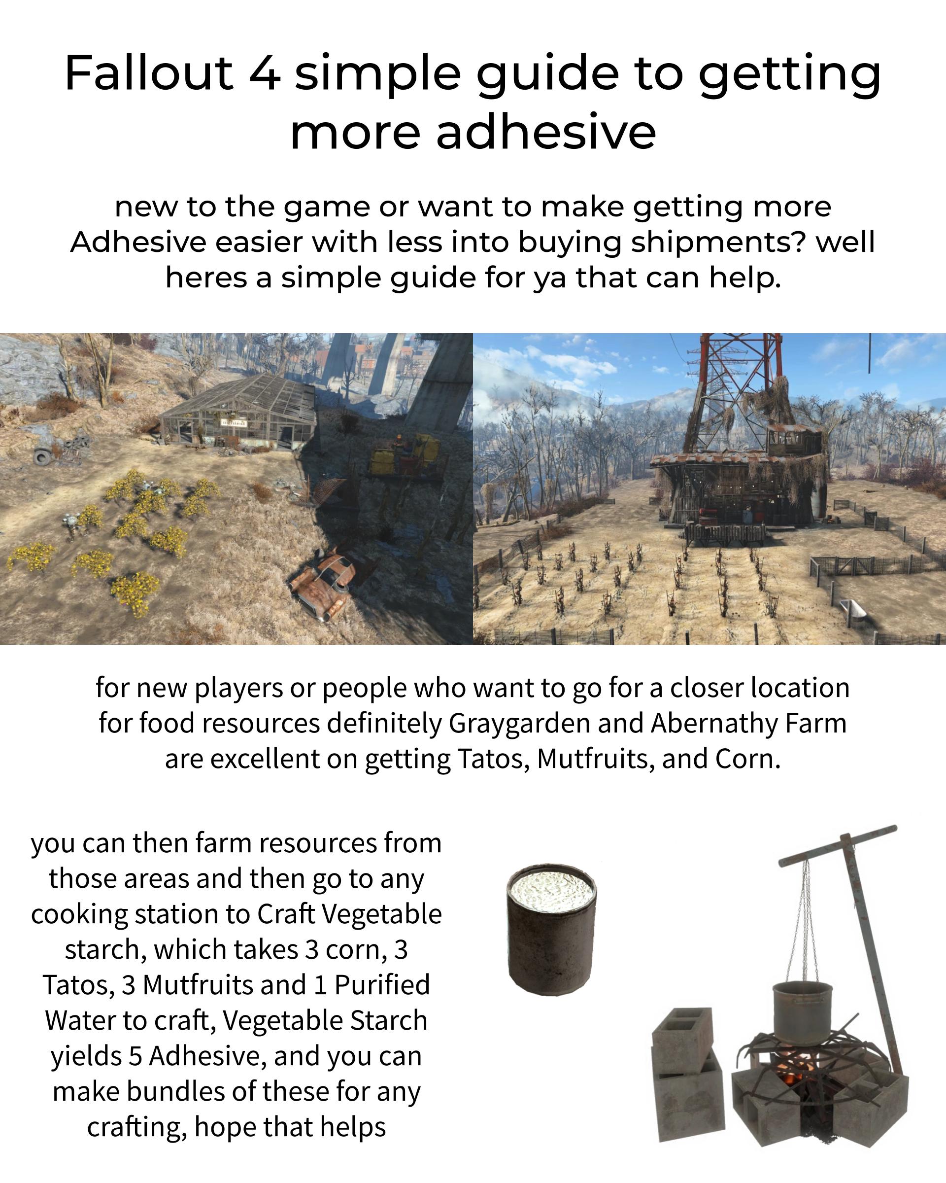 simple adhesive farming guide r/fo4