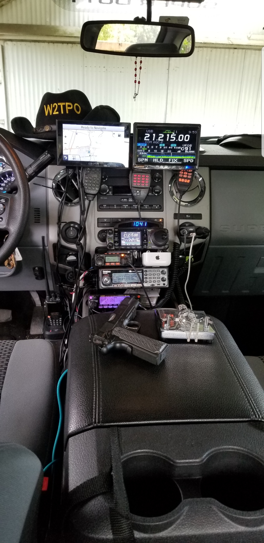 My radio stack... an 7000 (w/ keyer and external monitor), 2 UHF