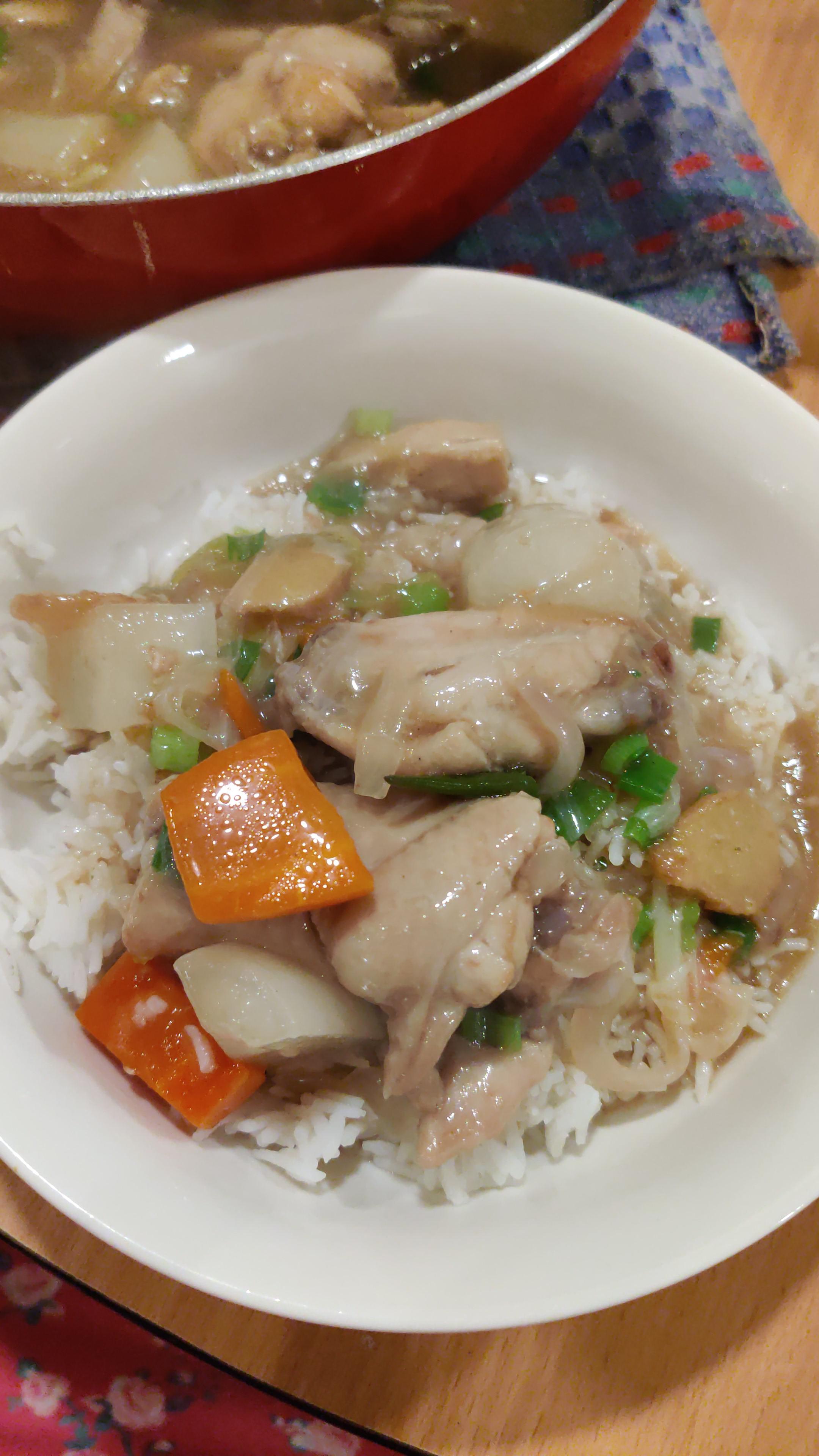 Chinese chicken stew with carrot and radish/Daikon Following spice n