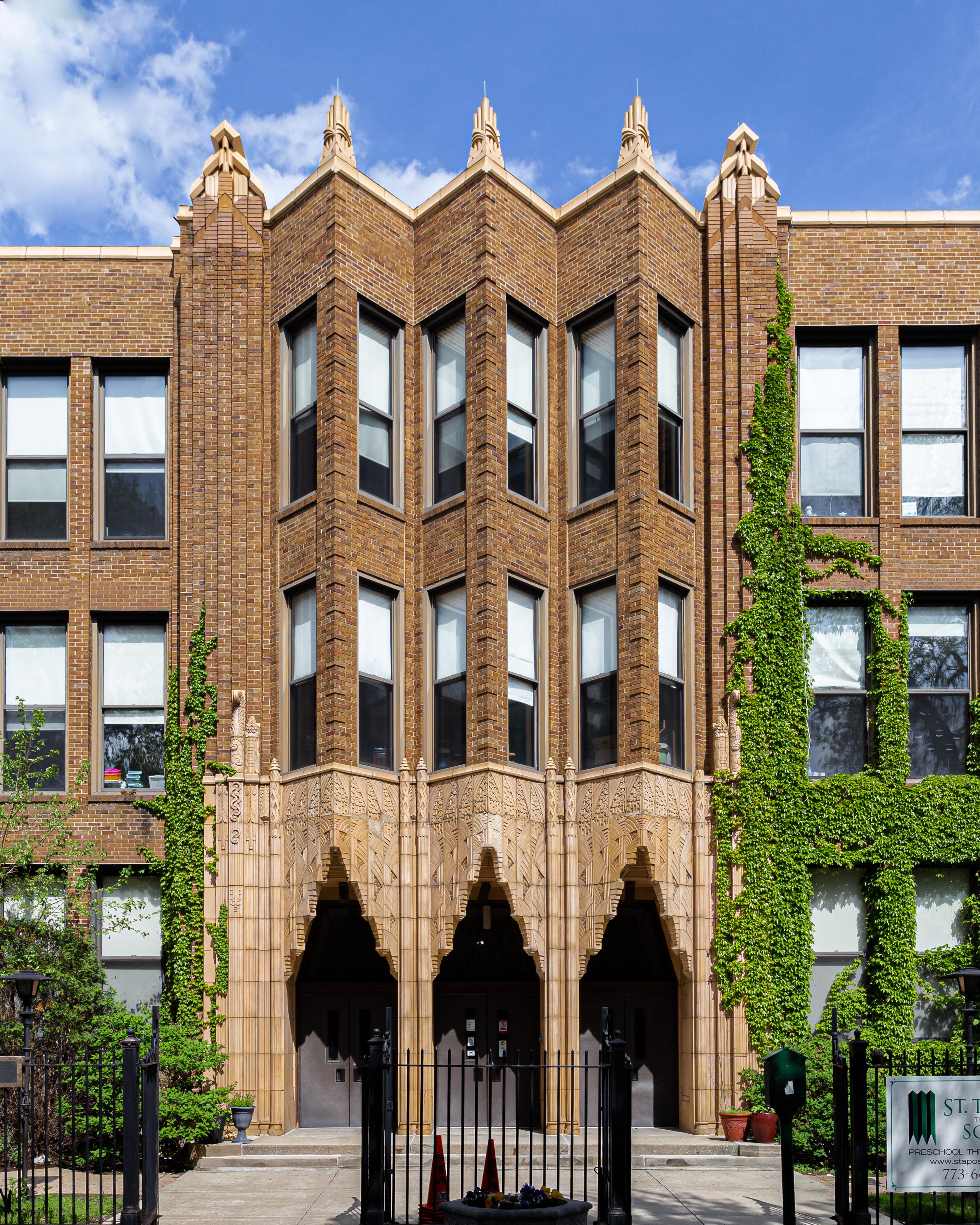 One of the best entrances in Chicago the Art Deco St. Thomas the