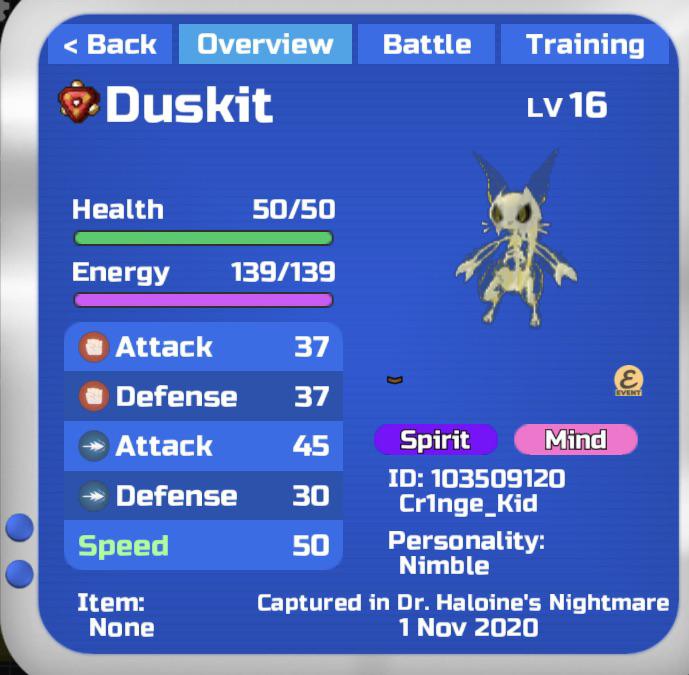 Doing a pure nimble Halloween duskit to 5 GR challenge! Currently