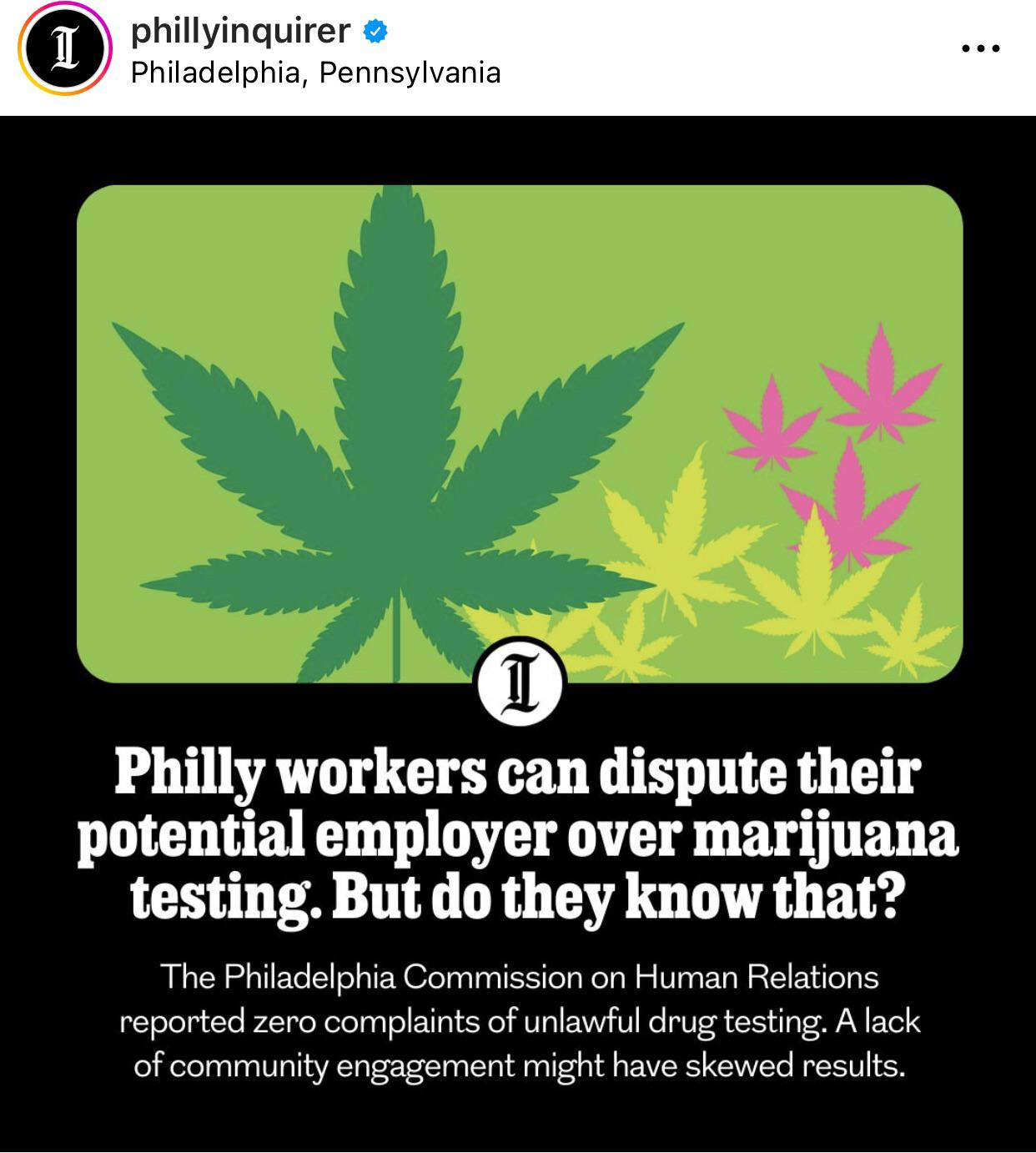 Philly workers can dispute their potential employer over marijuana